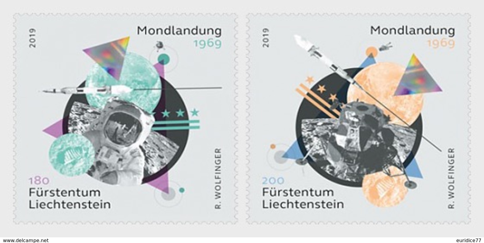 Liechtenstein 2019 - 50 Years Of First Moon Landing Stamp Set Mnh - Nuevos