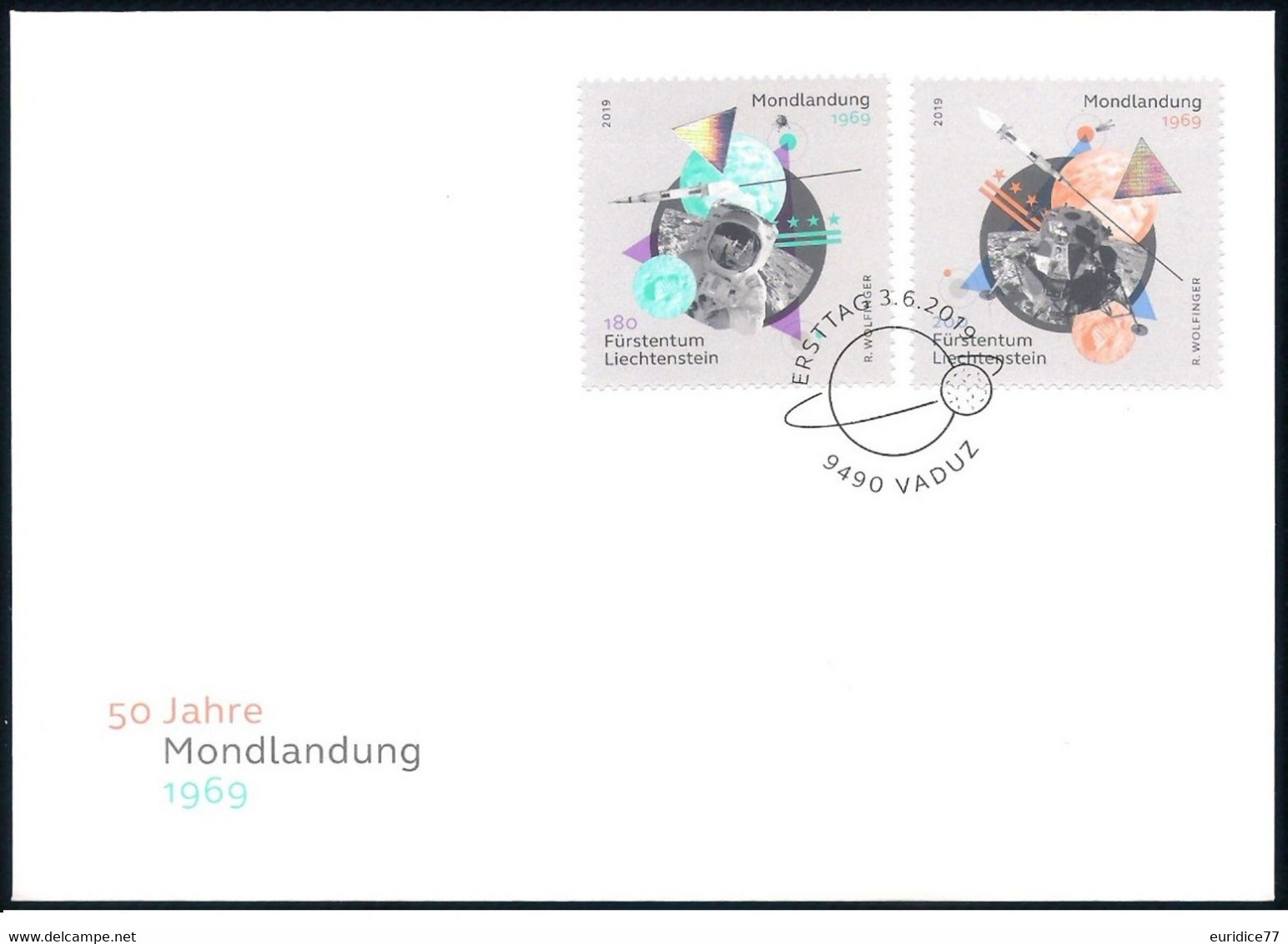 Liechtenstein 2019 - 50 Years Of First Moon Landing FDC - Nuevos