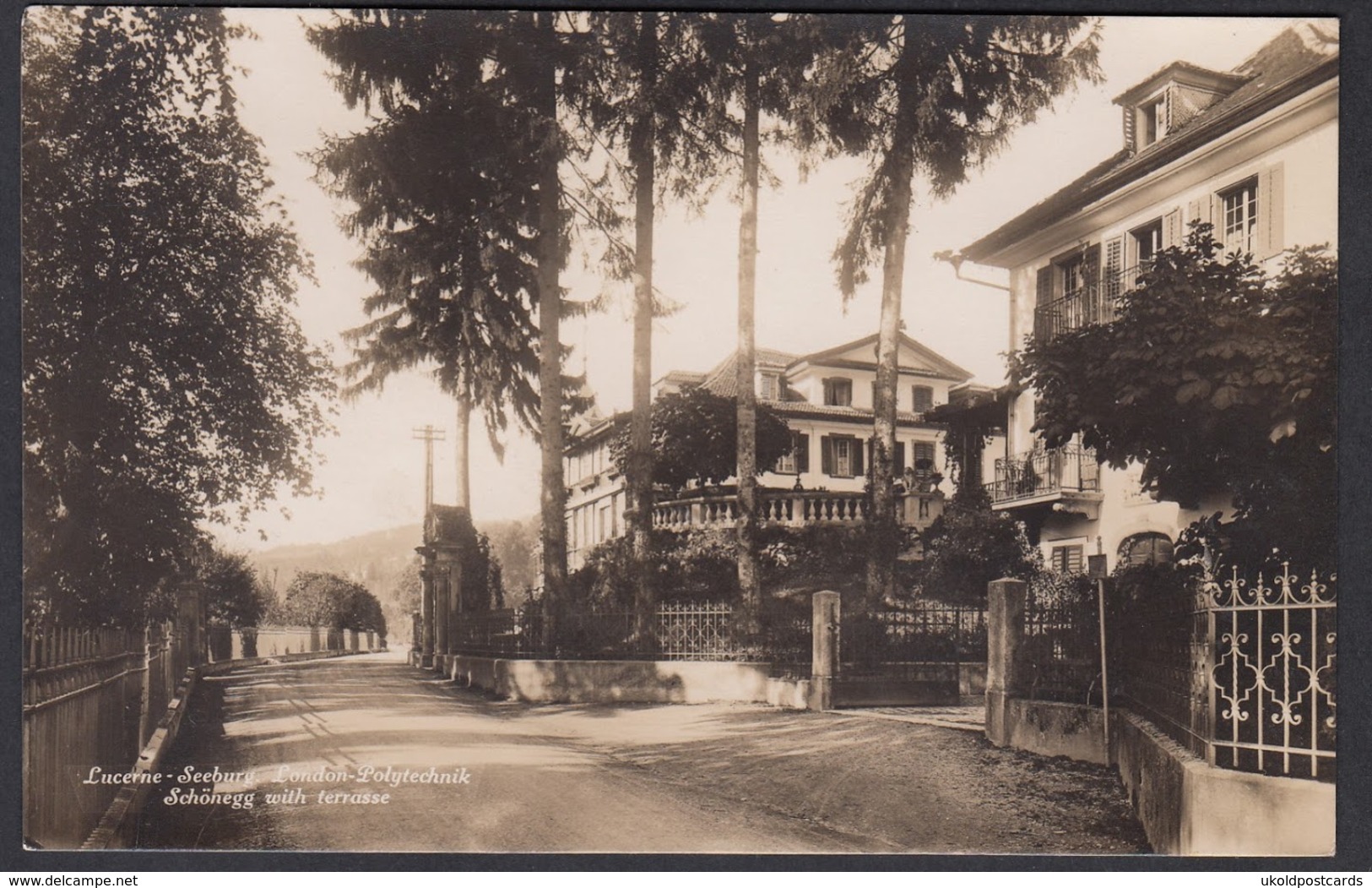 CPA  Suisse, LUCERNE-SEEBURG - London-Polytechnic - Schönegg With Terrasse, Carte Photo. - Luzern