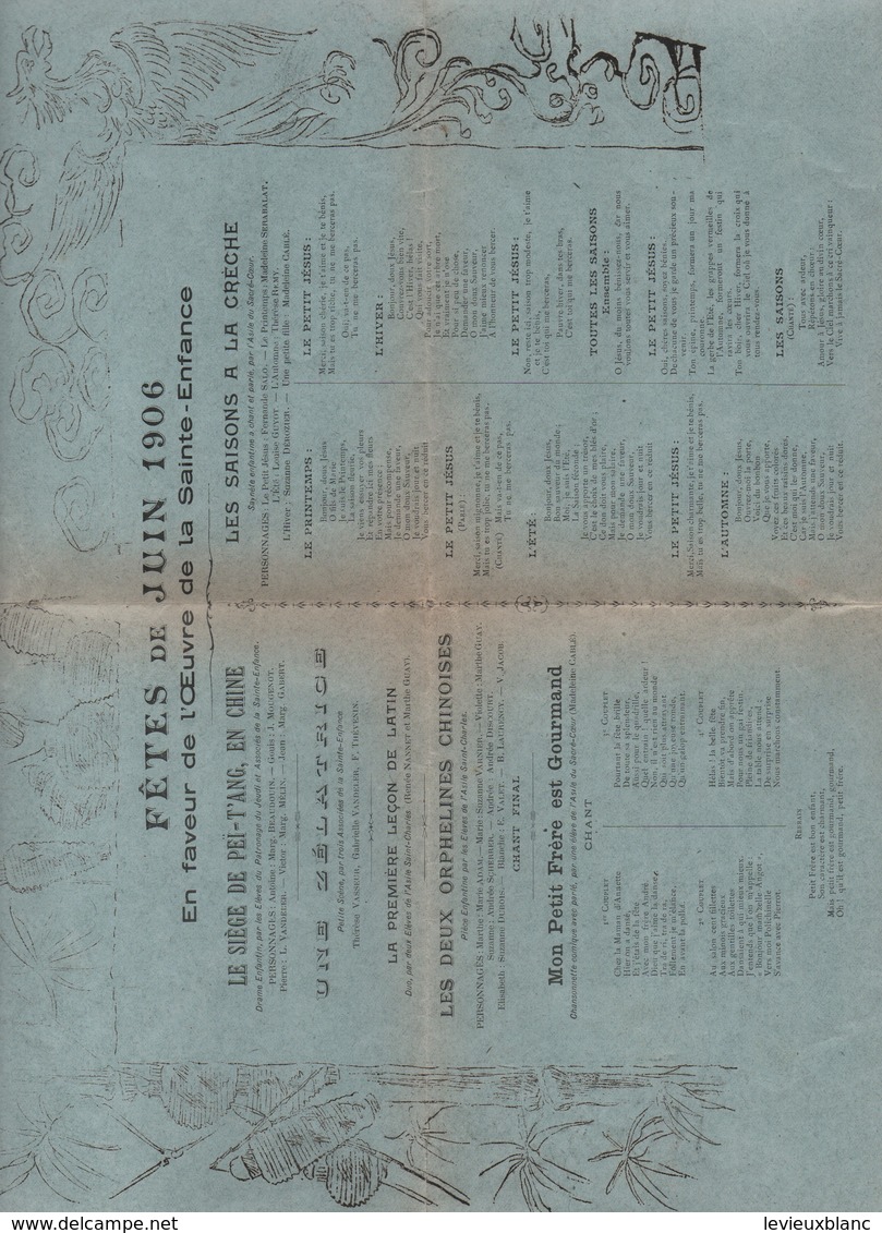 Oeuvre De La Sainte Enfance/ Programme Et Extraits  Des Chants/Fêtes De Juin 1906 / Epernay/Petit/1906          PROG224 - Programs