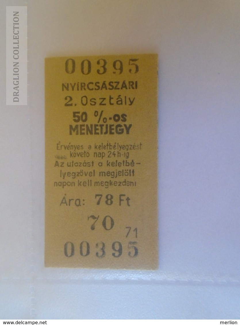 E0273 Railway -Train - Edmondson Ticket -  Hungary  MÁV  MINTA -SPECIMEN - Muster -Station Gare NYÍRCSÁSZÁRI - Europe