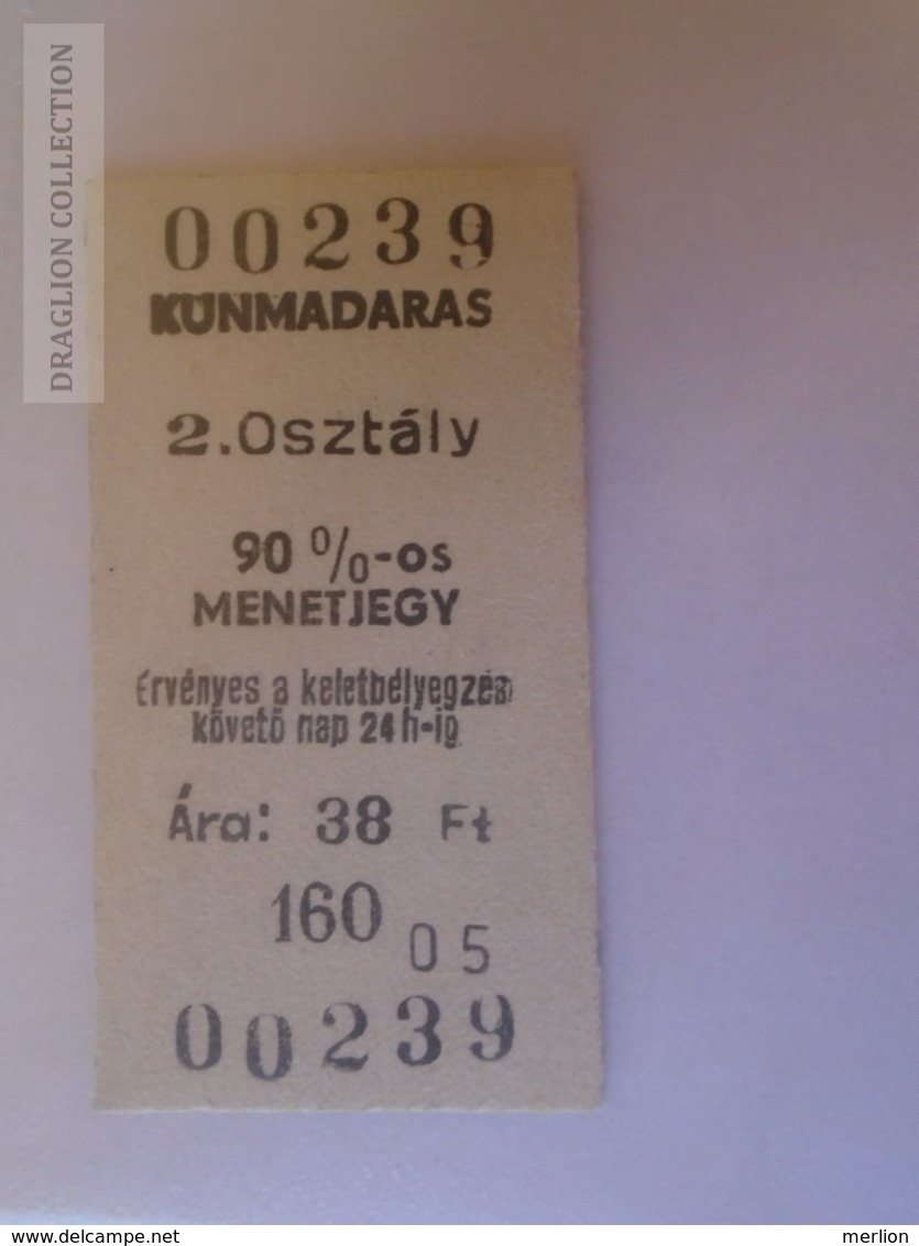 E0279 Railway -Train - Edmondson Ticket -  Hungary  MÁV  MINTA -SPECIMEN - Muster -Station Gare - KUNMADARAS - Europe