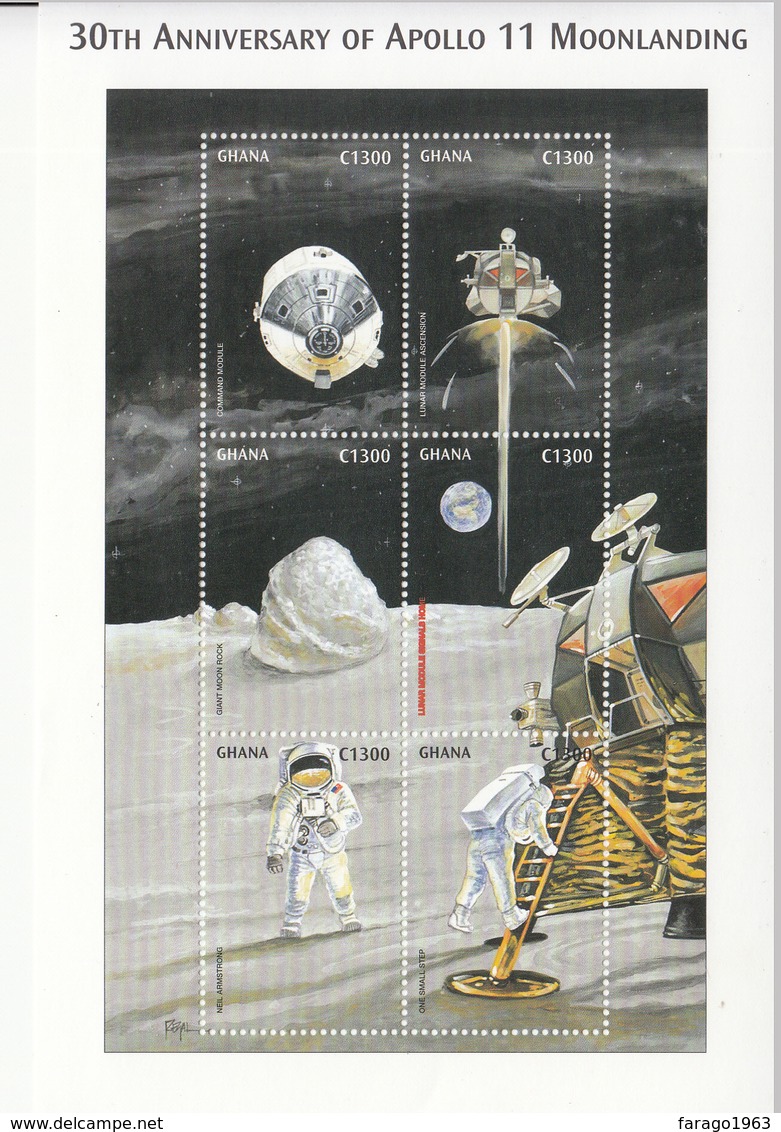 1999 Ghana Space Apollo 11 Complete Set Of 2  Sheets  MNH - Ghana (1957-...)
