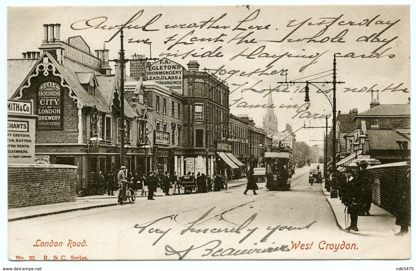 WEST CROYDON : LONDON ROAD - TRAM / ADDRESS - PARIS, RUE DE SEVRES - London Suburbs