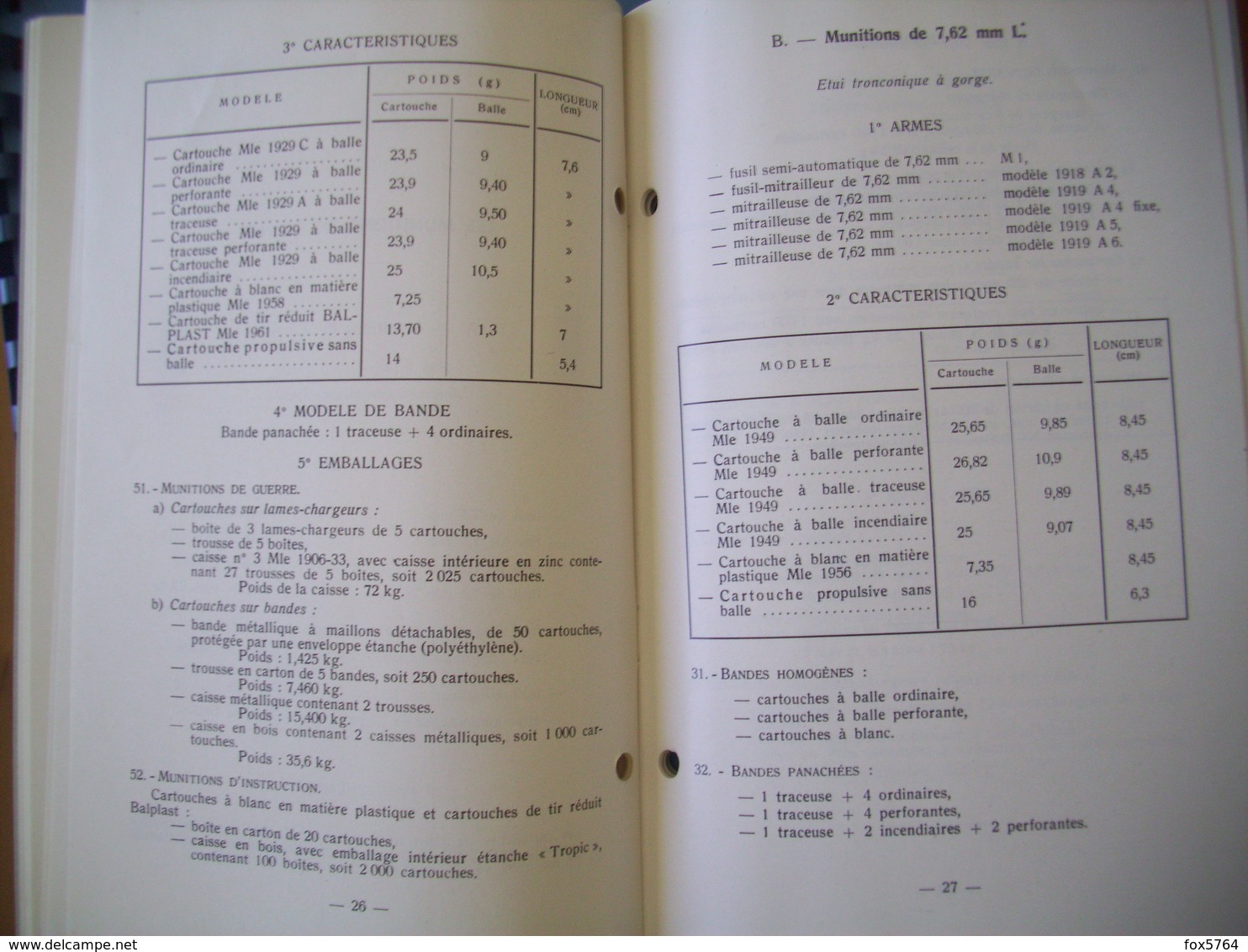 REGLEMENT SUR L'ARMEMENT DE L'INFANTERIE / LES MUNITIONS DE PETIT CALIBRE / 3 - Documenten