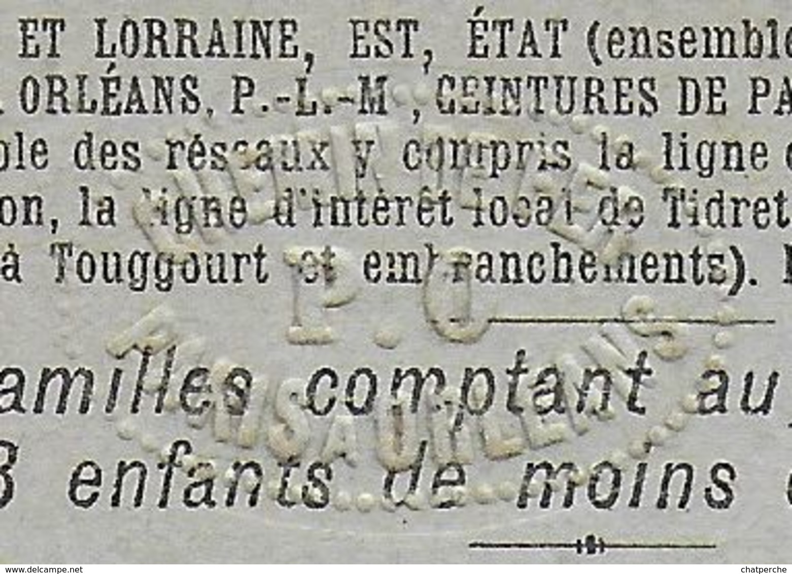 DOCUMENT CARTE RÉDUCTION CHEMINS DE FER LIGNE PO PARIS - ORLÉANS POUR ENFANT - 7 ANS - Other & Unclassified