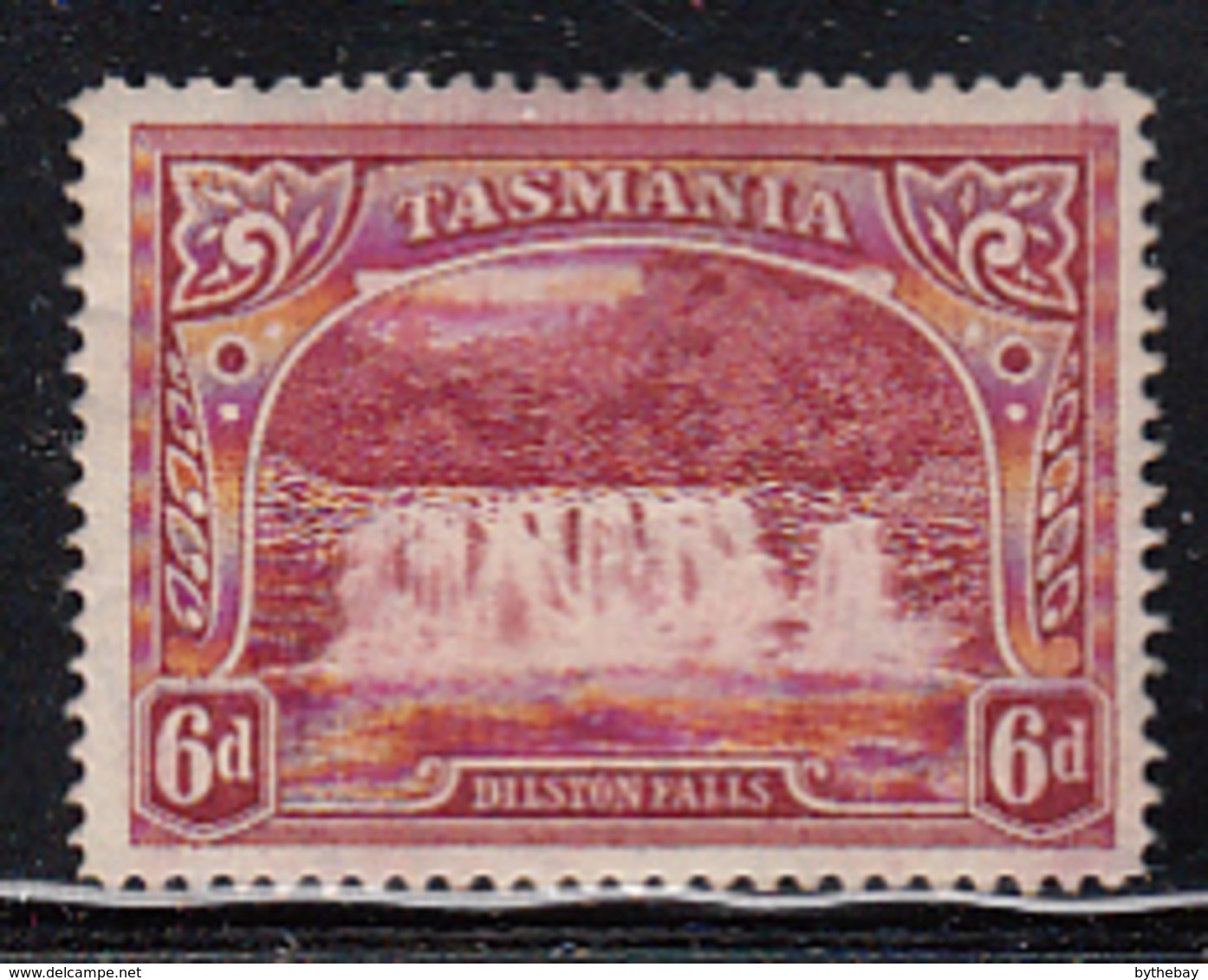 Tasmania 1899-1900 MH Sc 93 6p Dilston Falls Re-entry/hairlines Across Top - Ungebraucht