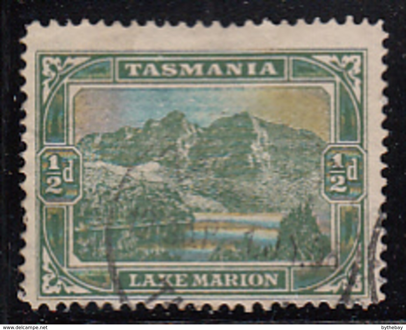 Tasmania 1902-1903 Used Sc 94 1/2p Lake Marion Variety Break In Line Above 'AR' - Usados