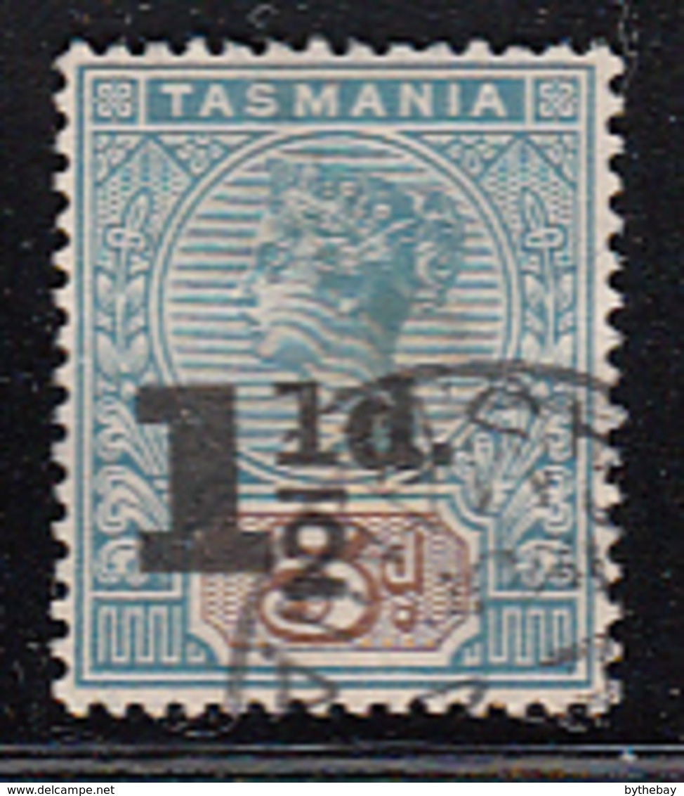 Tasmania 1902-1903 Used Sc 100 1 1/2p On 5p Victoria - Oblitérés