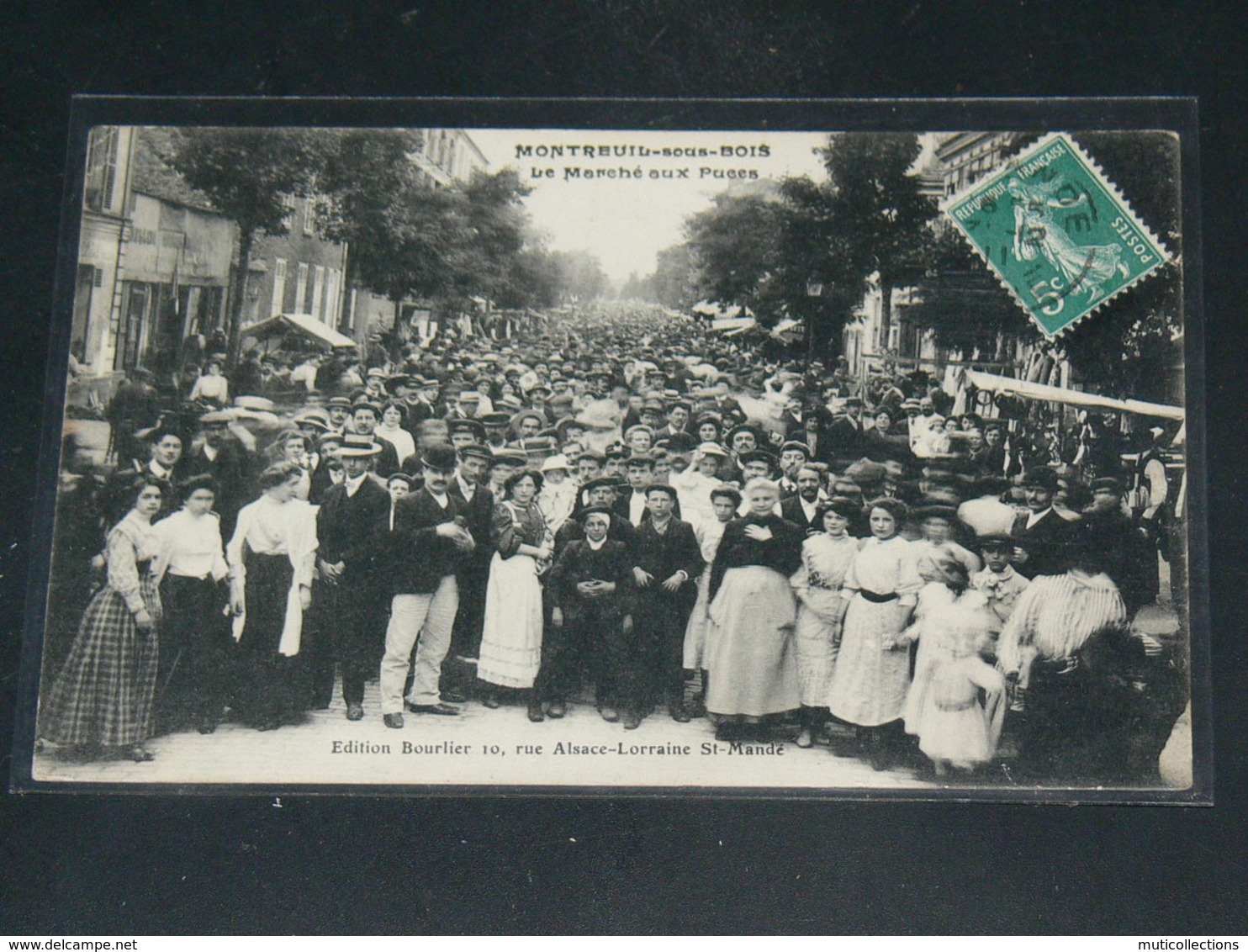 MONTREUIL SOUS BOIS     / 1910 /   VUE  RUE ANIMEE  LE MARCHE AUX PUCES  ....   / CIRC /  EDITION - Montreuil