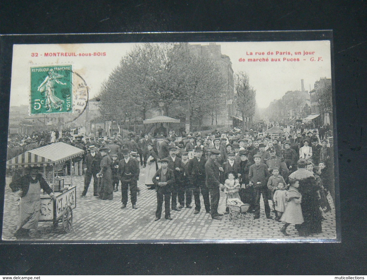 MONTREUIL SOUS BOIS     / 1910 /   VUE  RUE ANIMEE  LE MARCHE AUX PUCES  ....   / CIRC /  EDITION - Montreuil