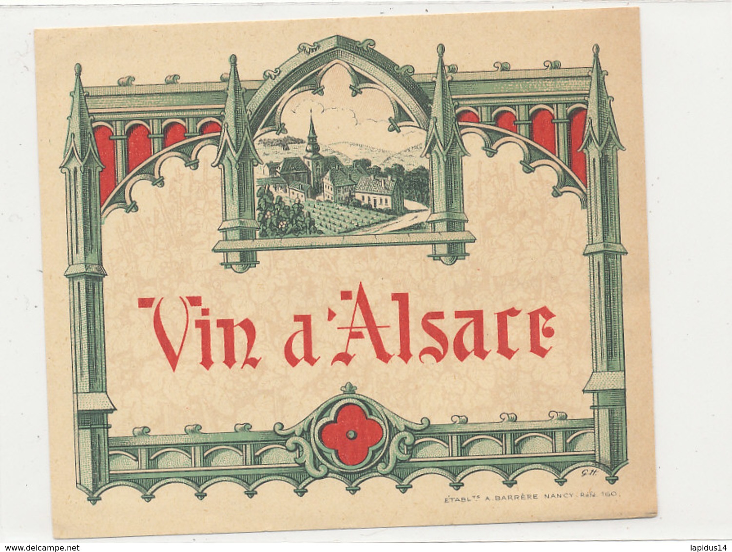 AN 461 / ETIQUETTE    VIN D'ALSACE - Riesling