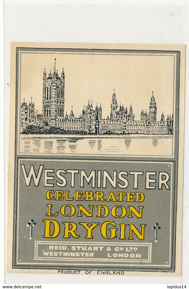 AN 487 / ETIQUETTE   DRY GIN  WESTMINSTER  LONDON - Other & Unclassified