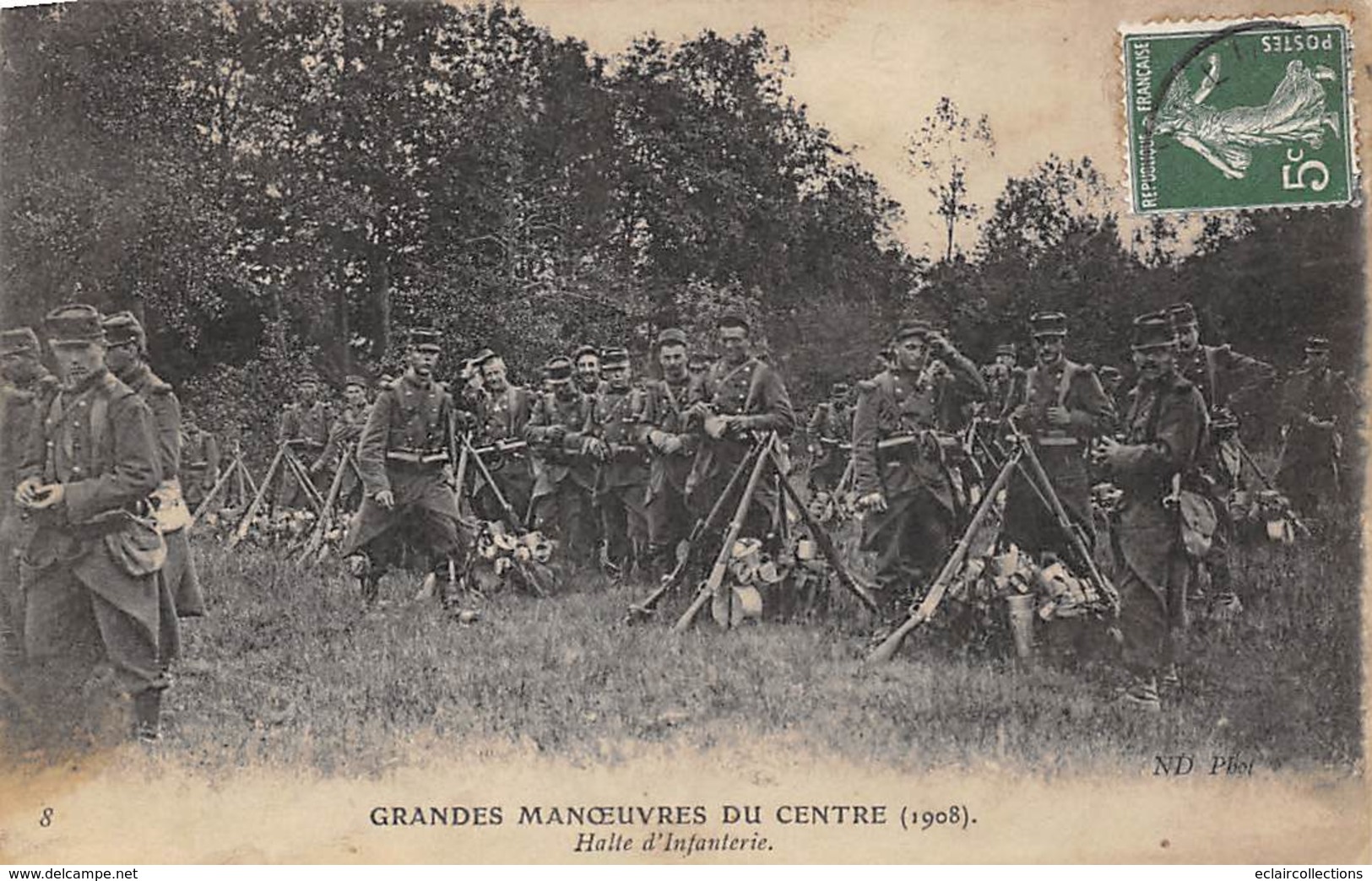 Alentours D'Ecuillé Et Valençay 36  Grandes Manœuvres Du Centre 1908  Halte D'Infanterie 2 (voir Scan) - Sonstige & Ohne Zuordnung