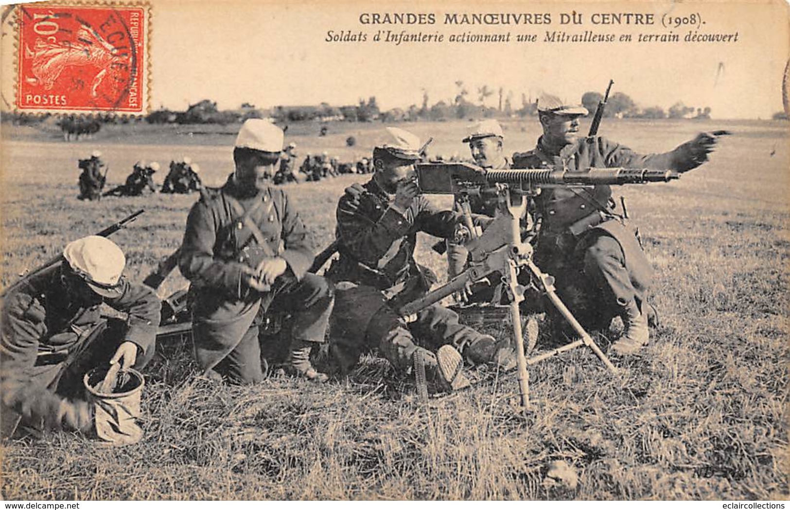 Alentours D'Ecuillé Et Valençay 36  Grandes Manœuvres Du Centre 1908  Mitrailleuse En Action  (voir Scan) - Sonstige & Ohne Zuordnung