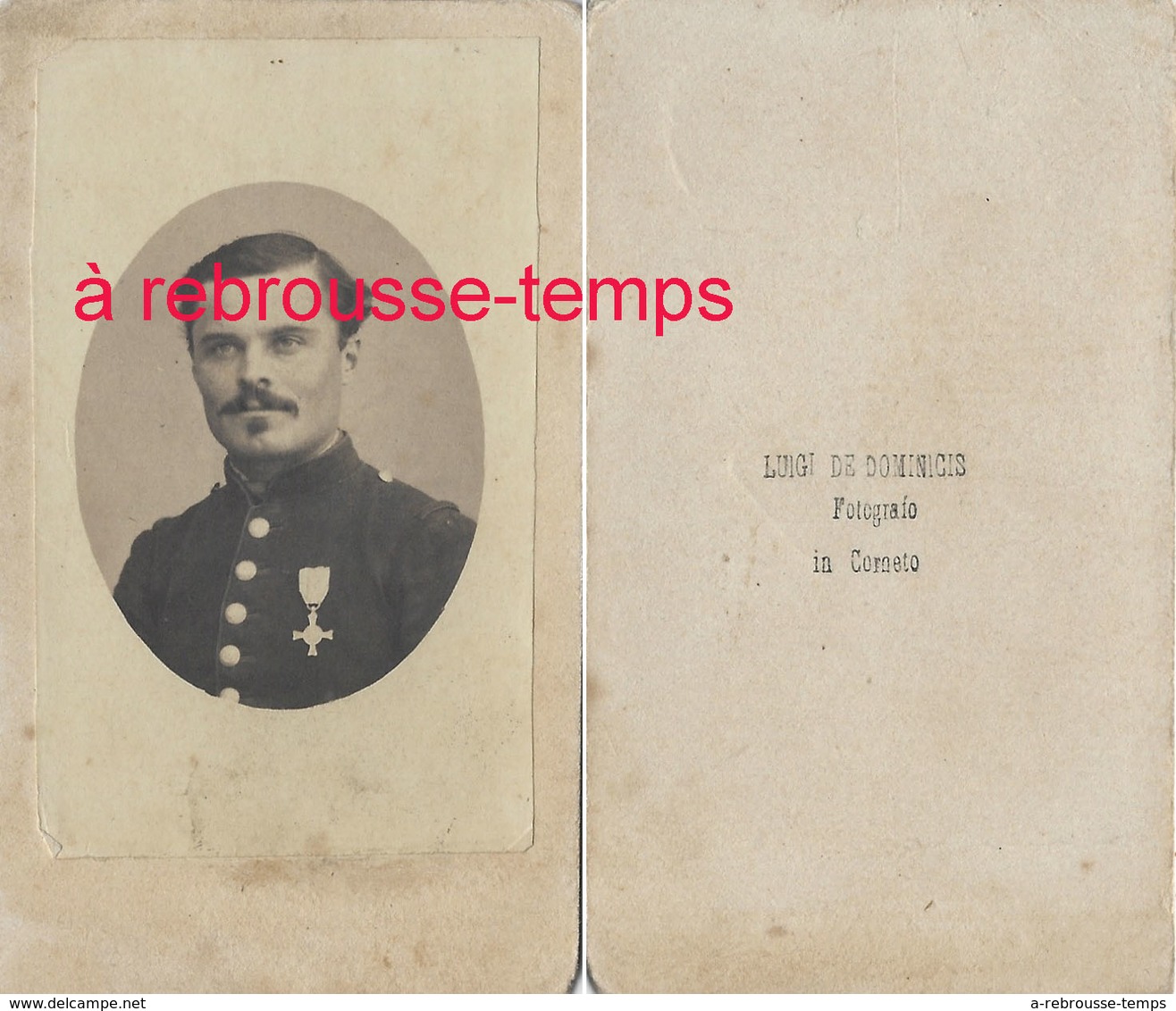 CDV Italie--soldat Médaillé- Photo Luigi De Dominicis à Corneto - Guerre, Militaire