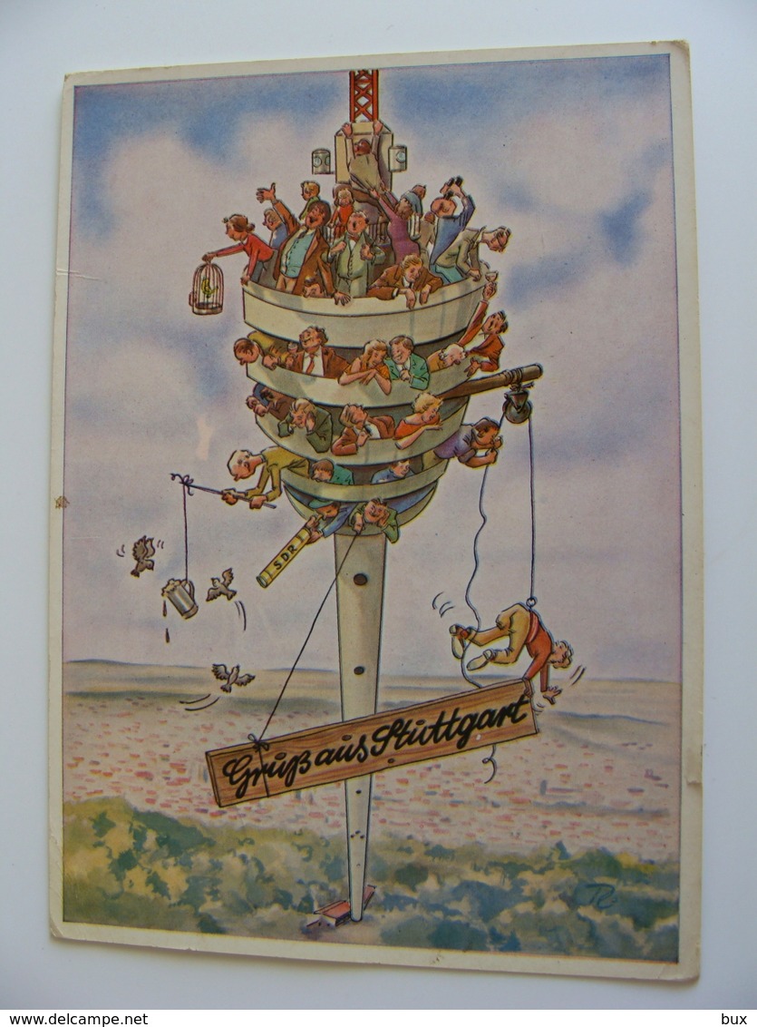 1963  Fernsehturm Stuttgart Restaurant  GERMANY     GERMANIA   USED  CARD   VIAGGIATA  COME DA FOTO - Stuttgart