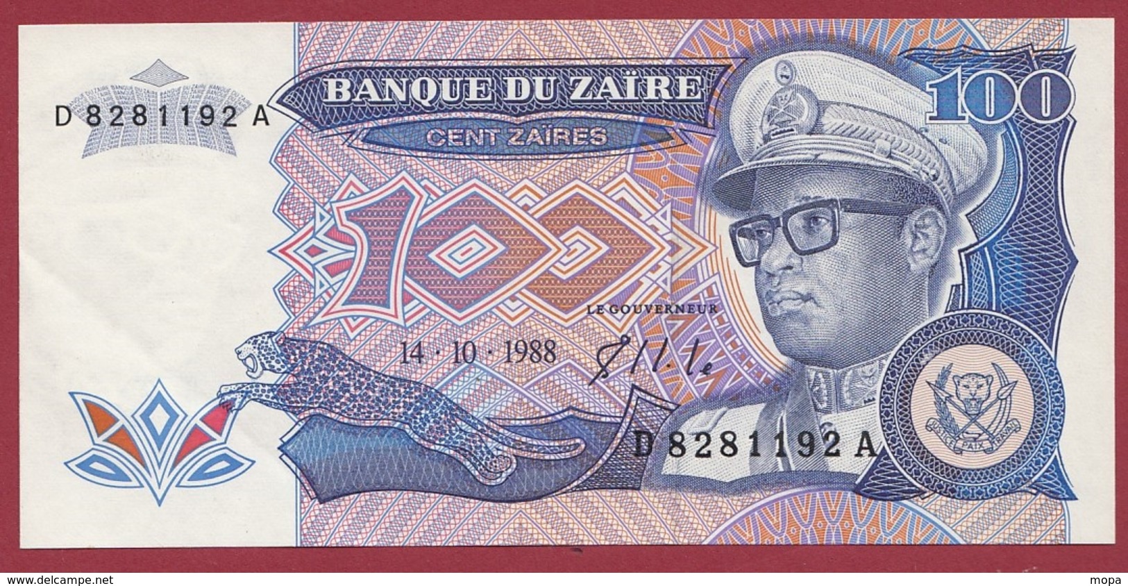 Zaïre 100 Zaïres Du 14/06/1988  --UNC (NEUF) - Zaire