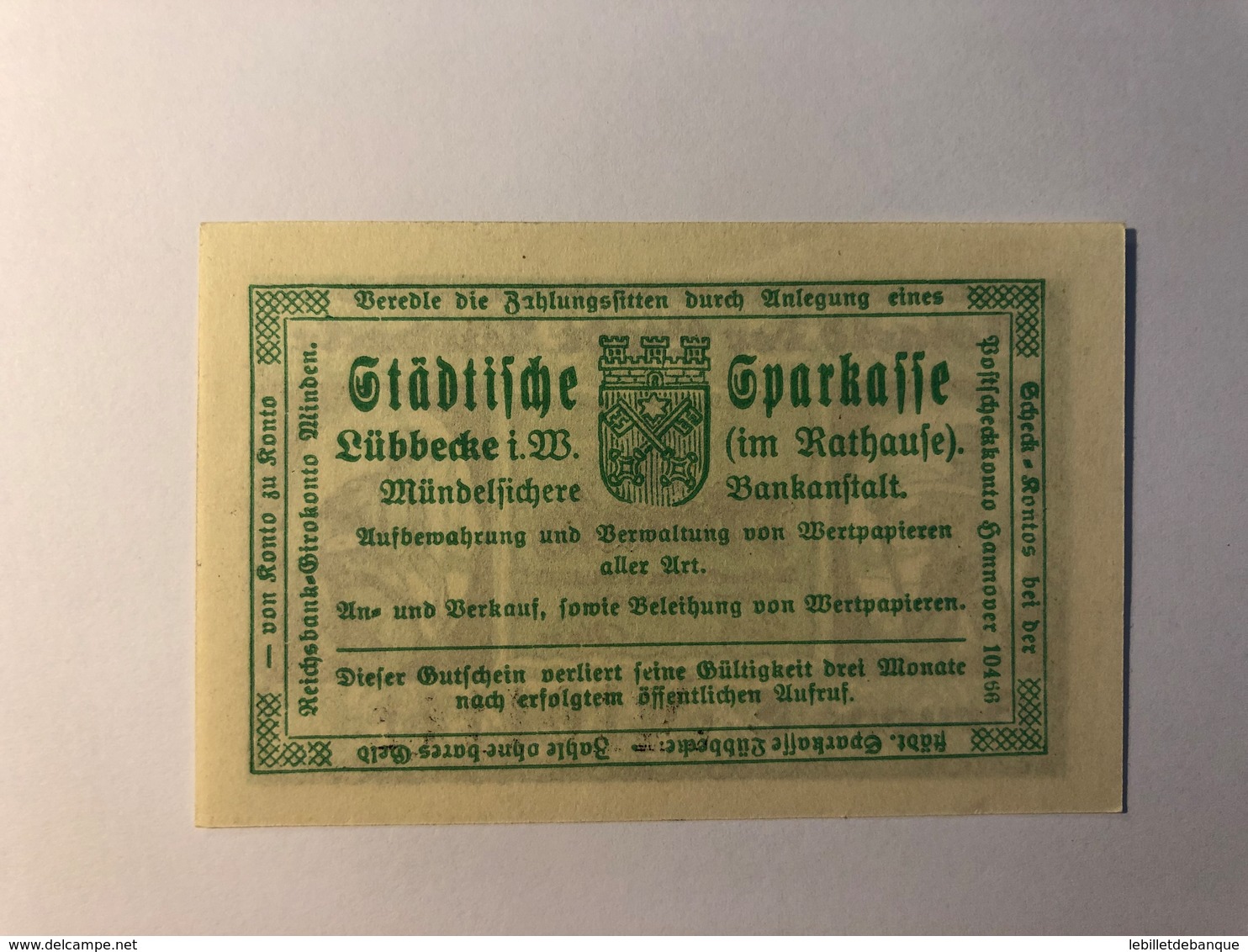 Allemagne Notgeld Lubeck 5 Pfennig - Collections