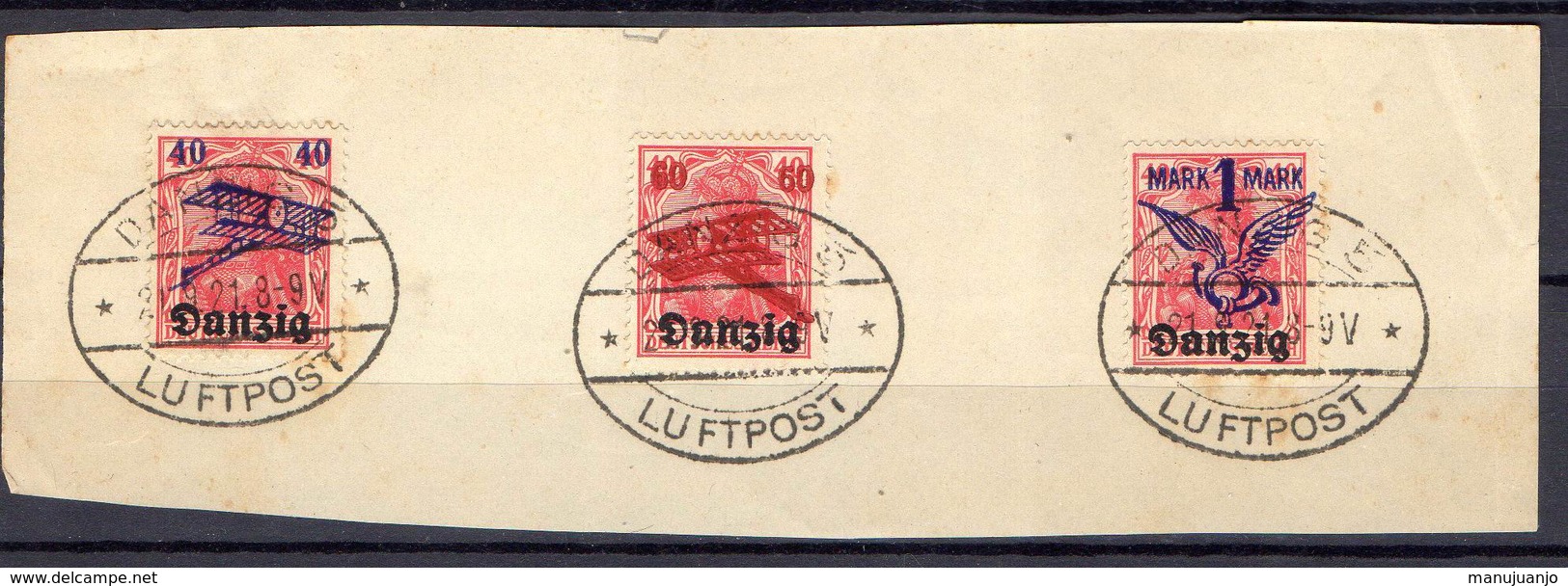 ALLEMAGNE ! Timbres Anciens AÉRIENS  De DANTZIG Depuis 1921 ! - Poste Aérienne & Zeppelin