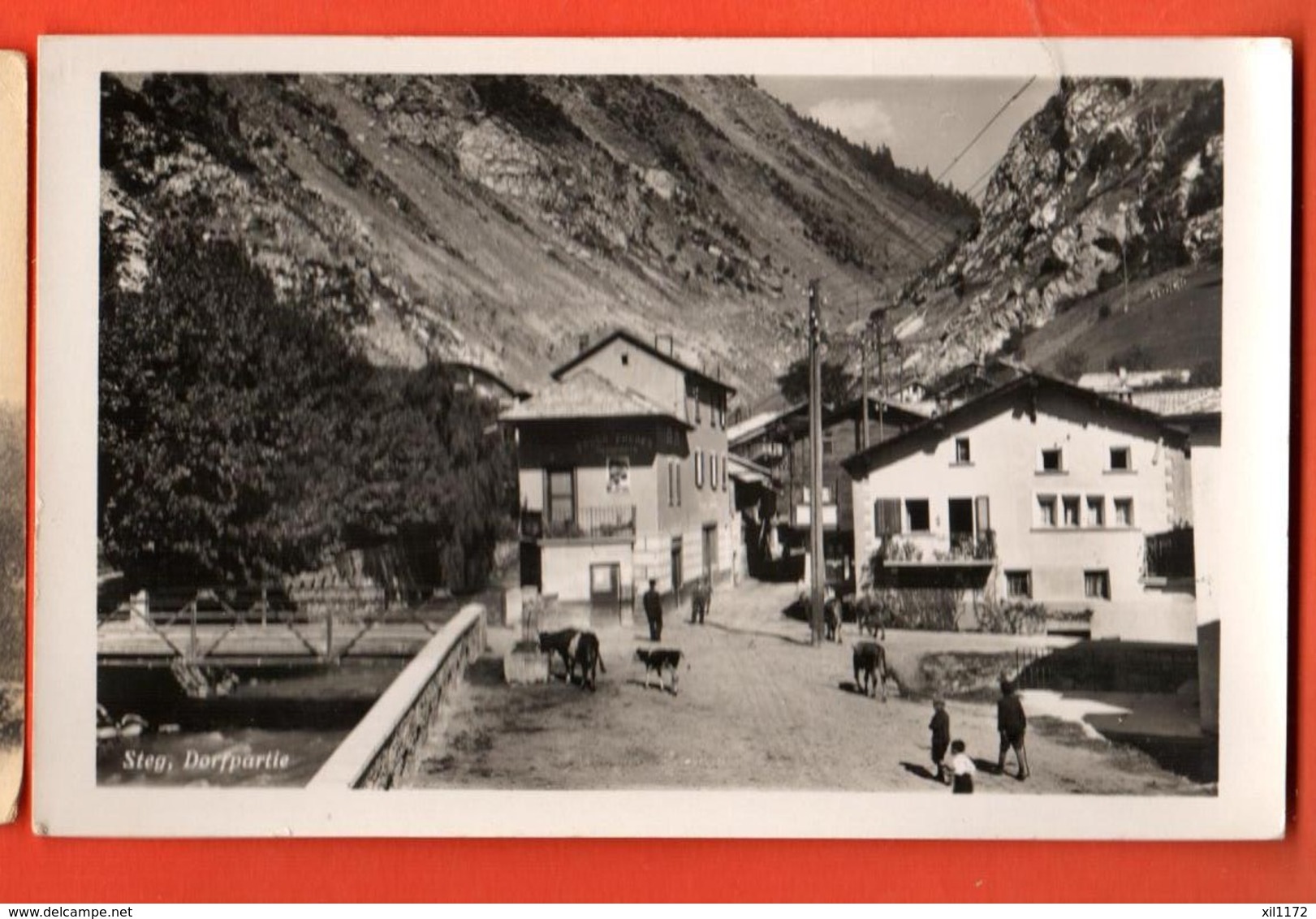 TSJ-15  Steg Bei Raron, Dorfpartie. Belebt. Photo Polenghi Brig. Nicht Gelaufen - Steg