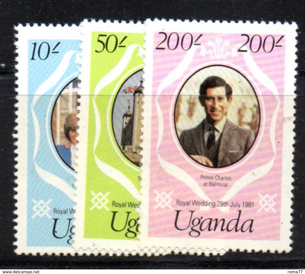 APR1490 - UGANDA OUGANDA 1981 ,  Yvert  258/260  ***  MNH (2380A) . Diana - Uganda (1962-...)
