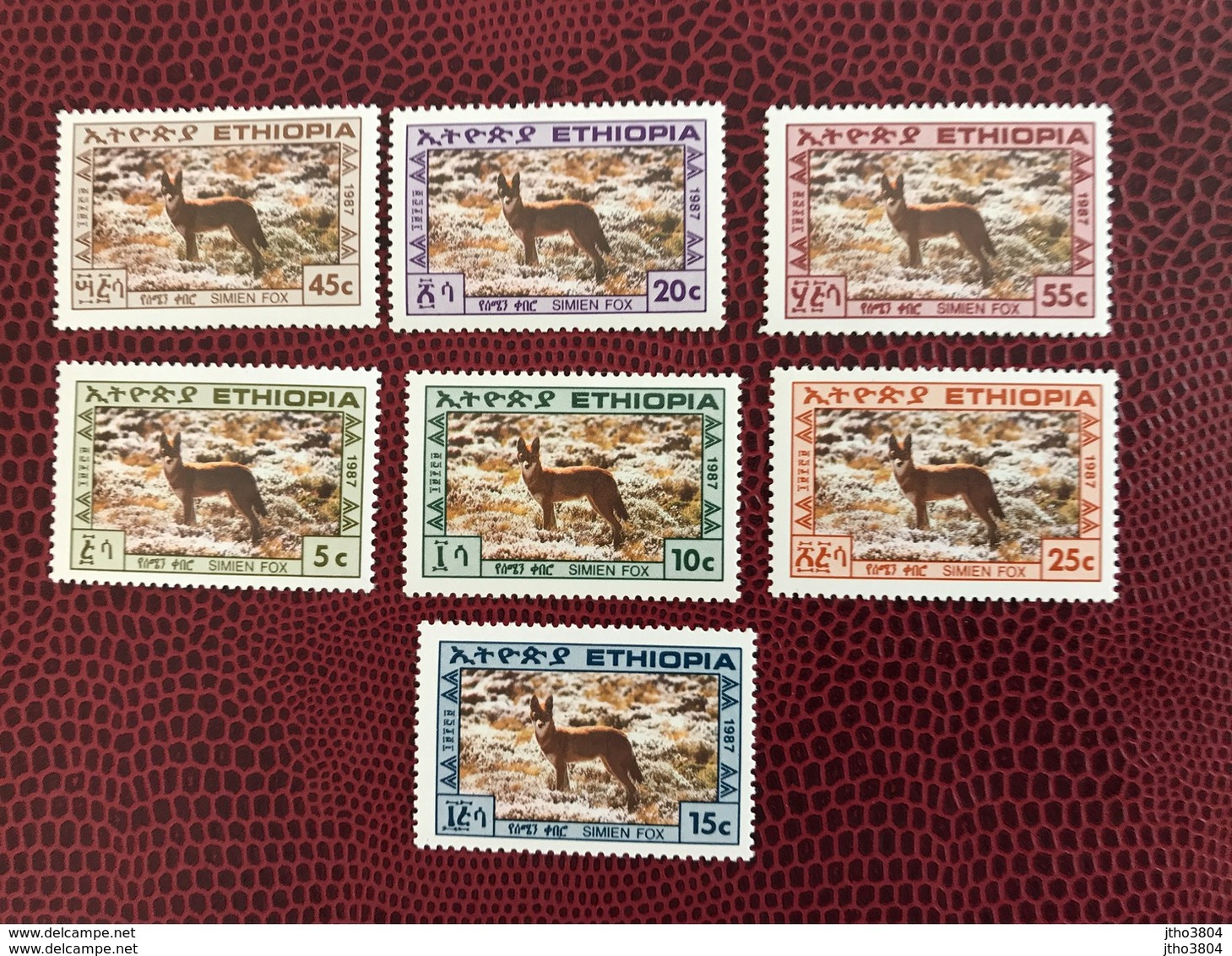 ÉTHIOPIE 1988 Serie Complète Siemens Fox  De 7 V Neuf ** MNH  Wildlife Of Ethiopia - Other & Unclassified