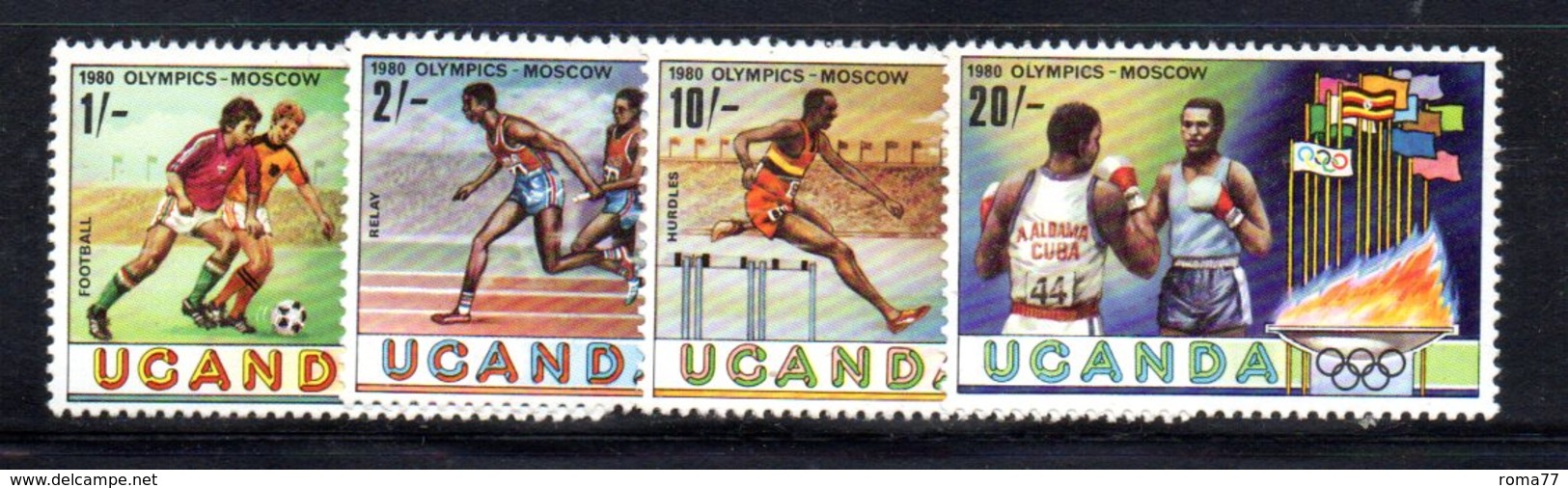 APR1493 - UGANDA OUGANDA 1980 , Serie Yvert  N. 246/249  *** (2380A) . - Estate 1980: Mosca