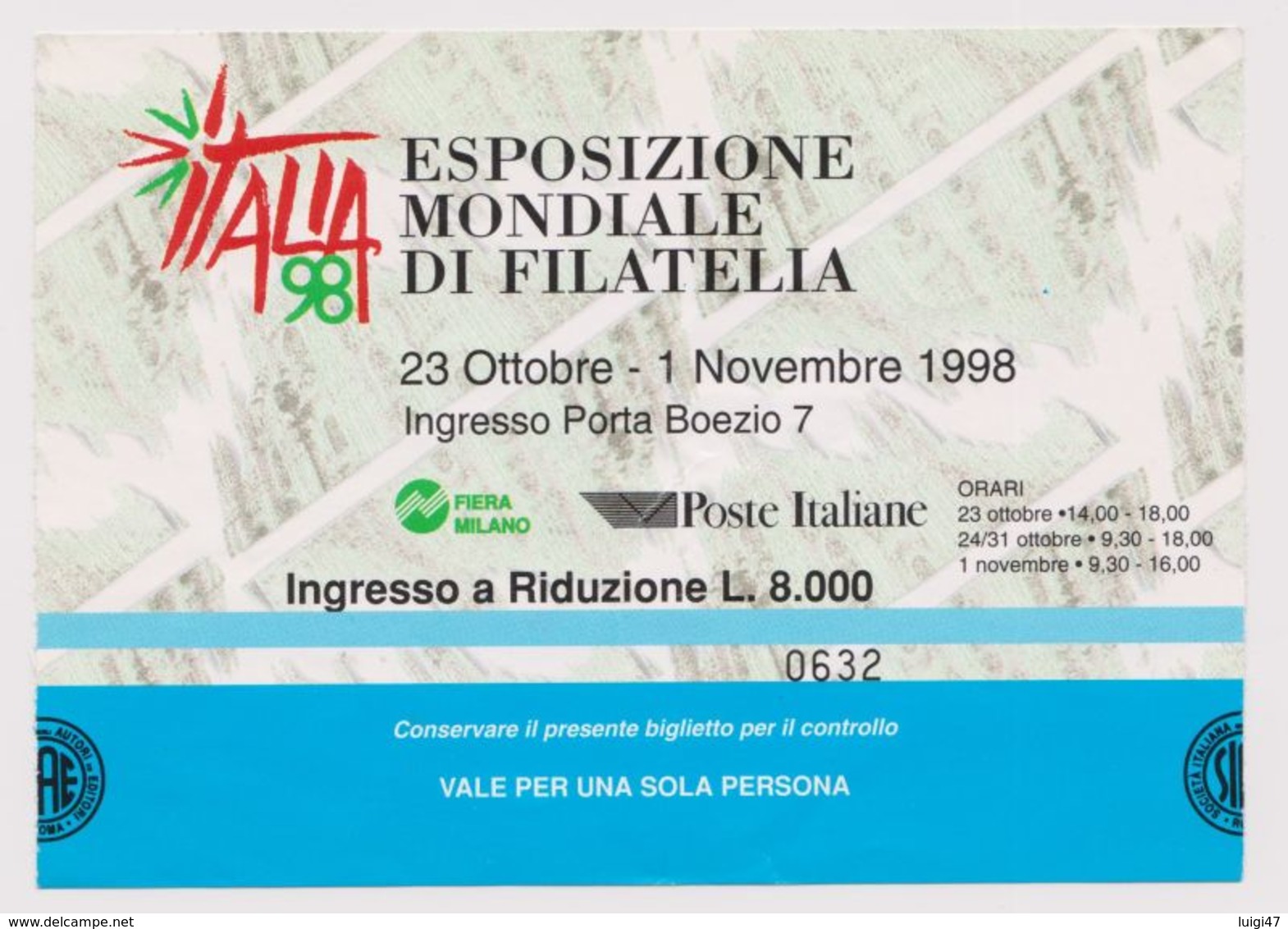 1988 - Expo Milano Biglietti - Turismo, Viaggi