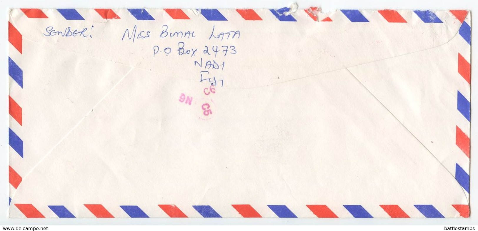 Fiji 1994 Airmail Cover Nadi To Los Angeles California, Scott 410, 421, 692 - Fiji (1970-...)