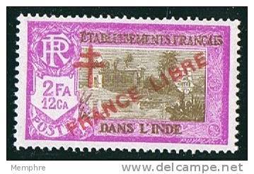 INDE ßurcharge «Croix De Lorraine Et FRANCE LIBRE» 2 Fa 2 Ca  Maury  213 II ** - Ongebruikt