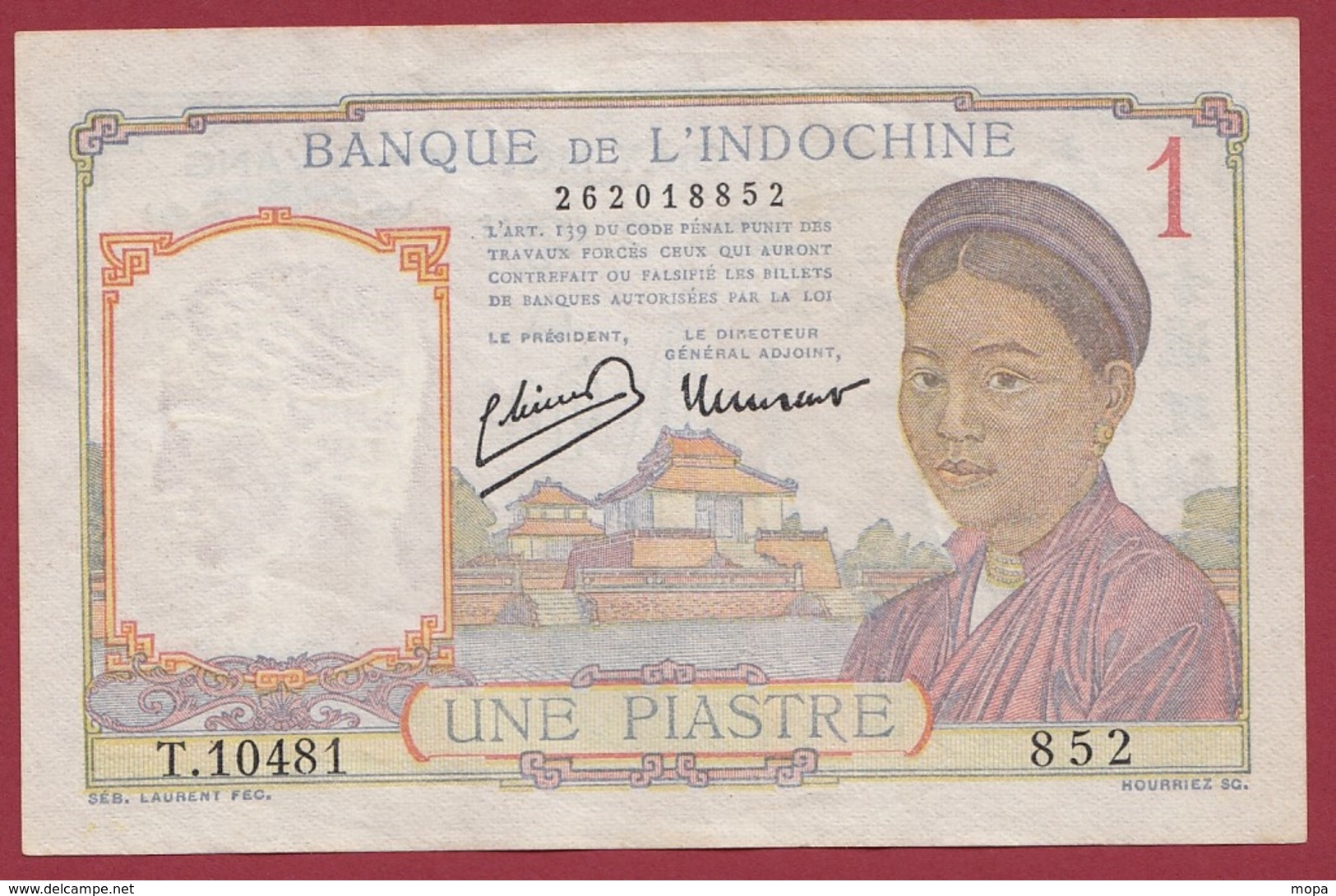 Indochine 1 Piatres 1946 ---bon état - Indochina