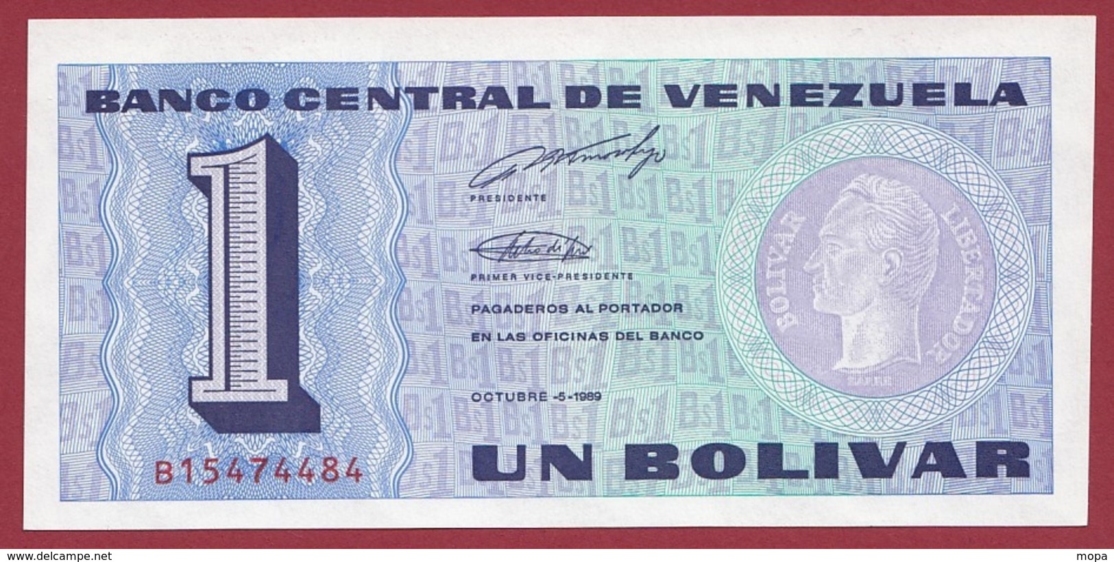 Venezuela 1 Bolivar Du 04/10/1989 UNC (NEUF) - Venezuela