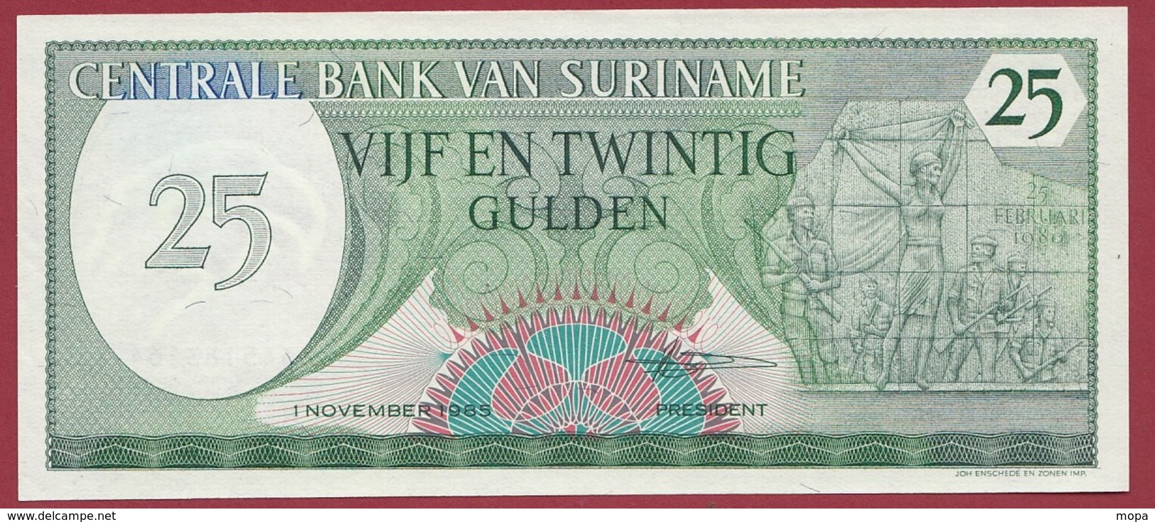 Surinam -25 Gulden Du 01/11/1965 -UNC (NEUF) - Surinam