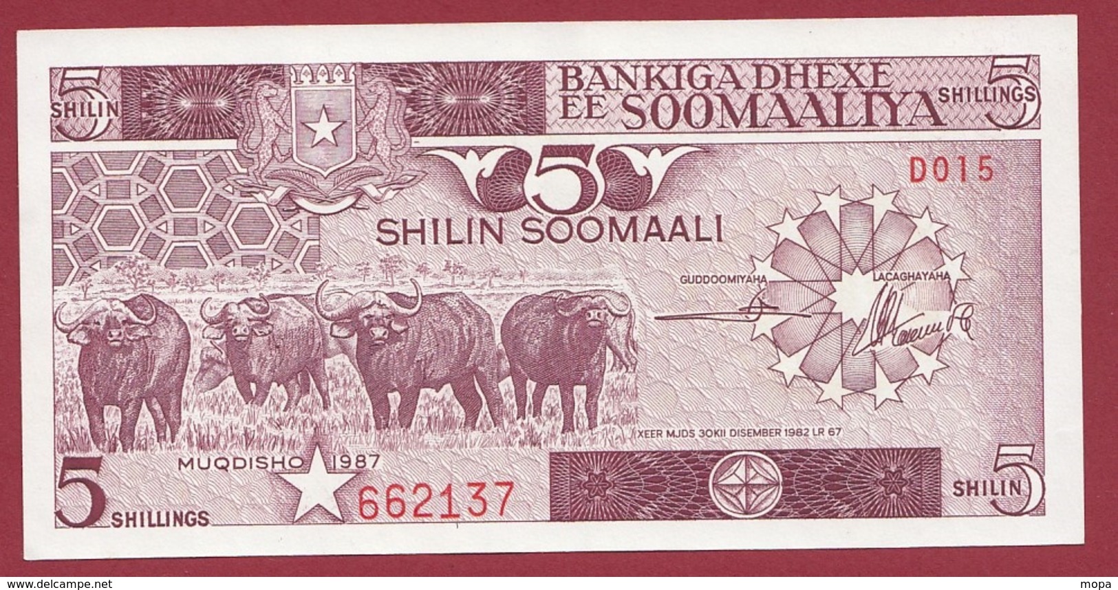 Somalie -5 Shilin 1987 -UNC (NEUF) - Somalië