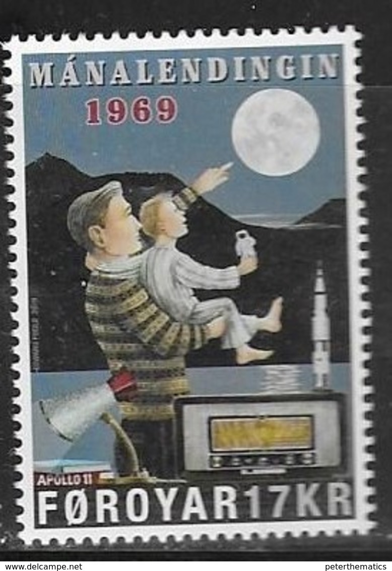 FAROES, 2019, MNH, SPACE, MOONLANDING,  1v - Europe