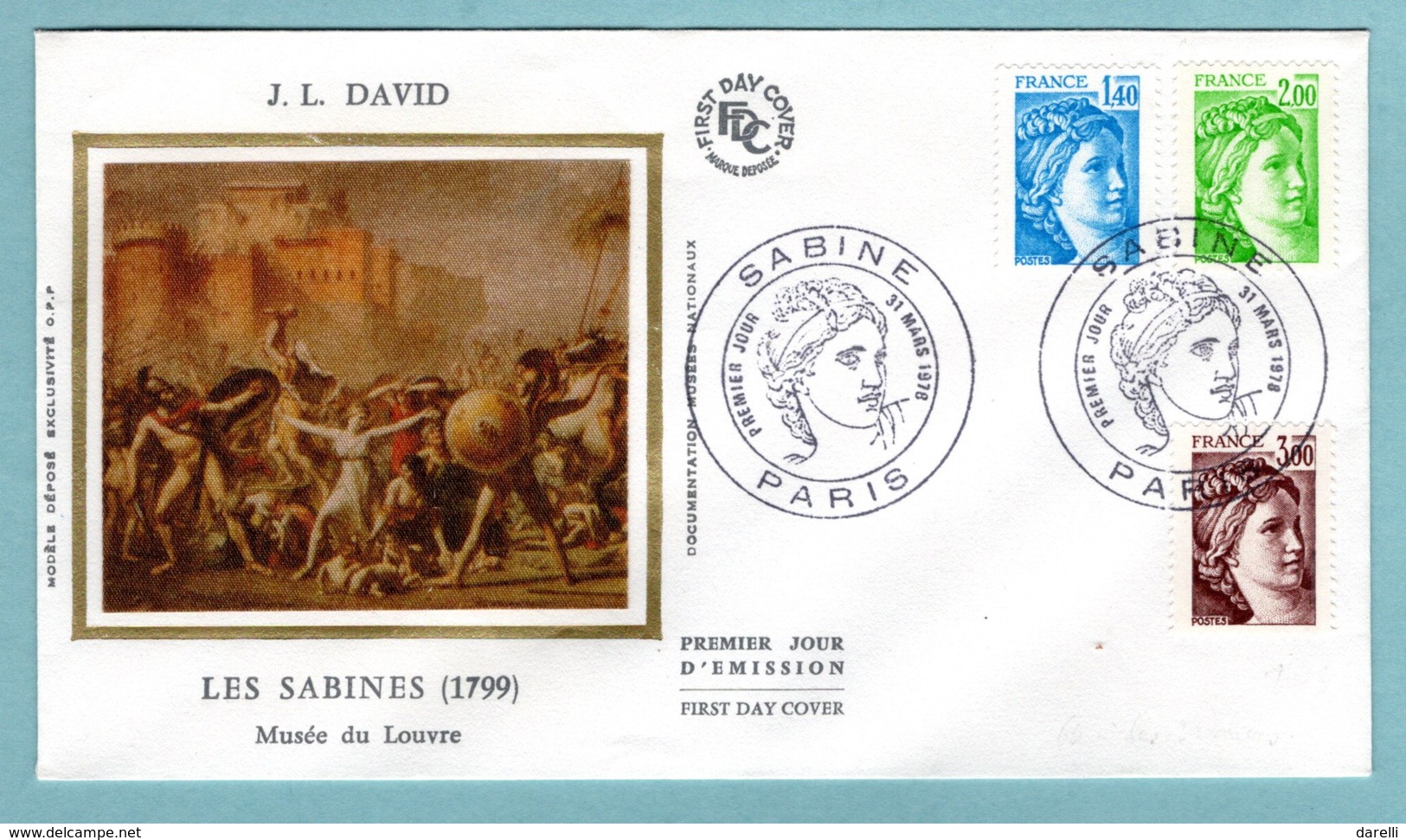 FDC France 1978 - Sabine De Gandon YT 1975 - 1977 - 1979 - Paris - 1970-1979