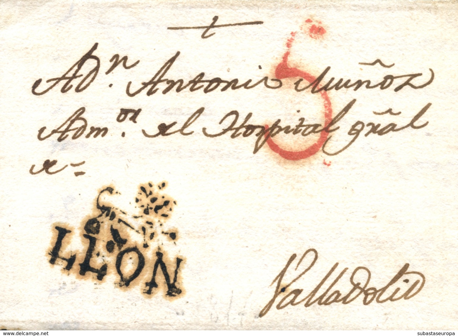 D.P. 15. 1817. Carta De León A Valladolid. RRR. - ...-1850 Préphilatélie