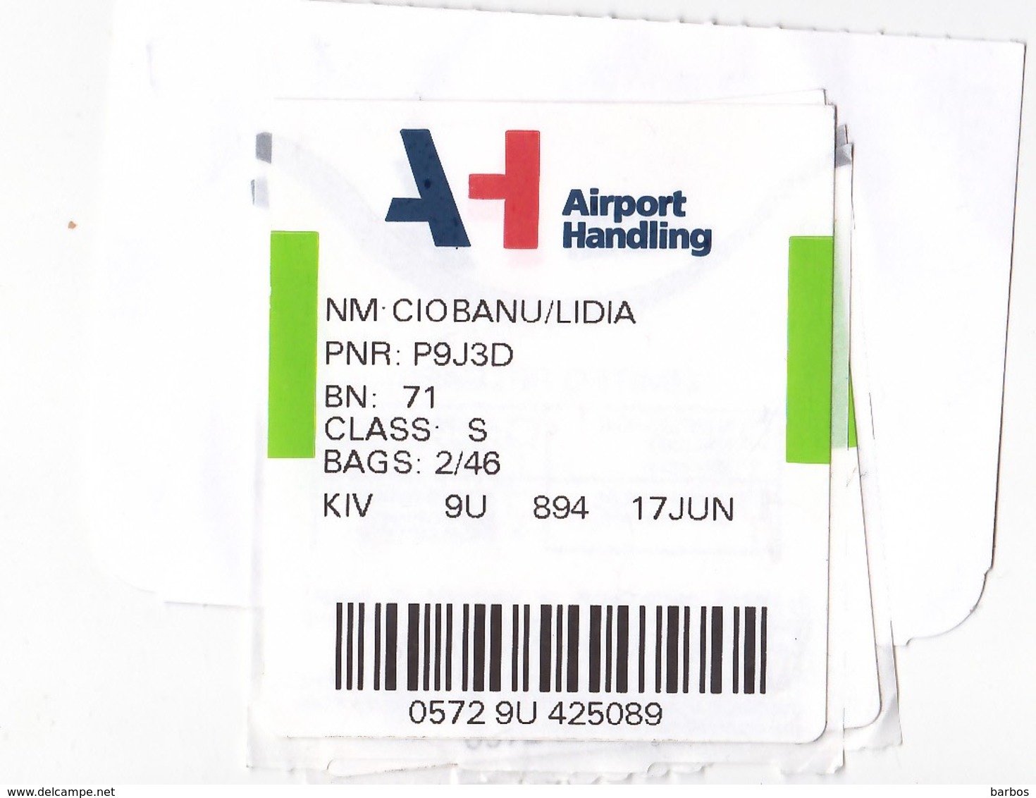 2019  , Avion Ticket , AirMoldova , Boarding Pass., Milano To Chisinau  , Malpensa , Used - Europa