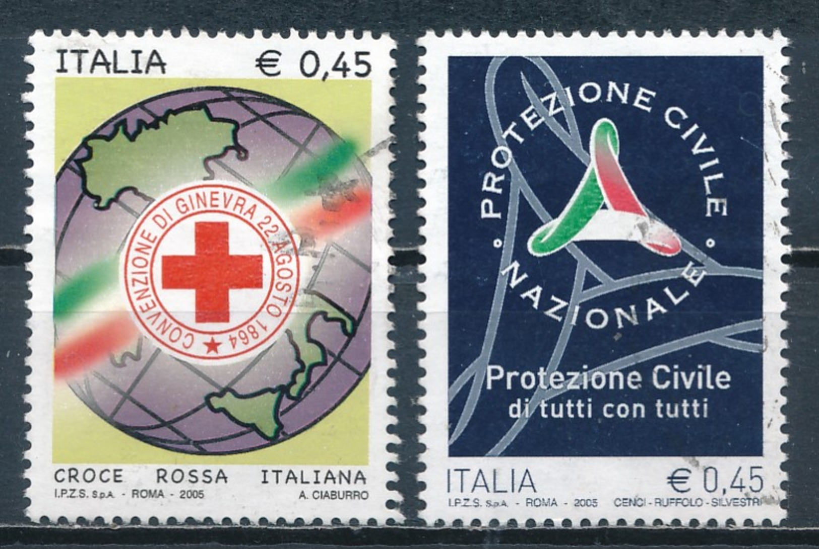 °°° ITALIA 2005 - CROCE ROSSA E PROTEZIONE CIVILE °°° - 2001-10: Oblitérés