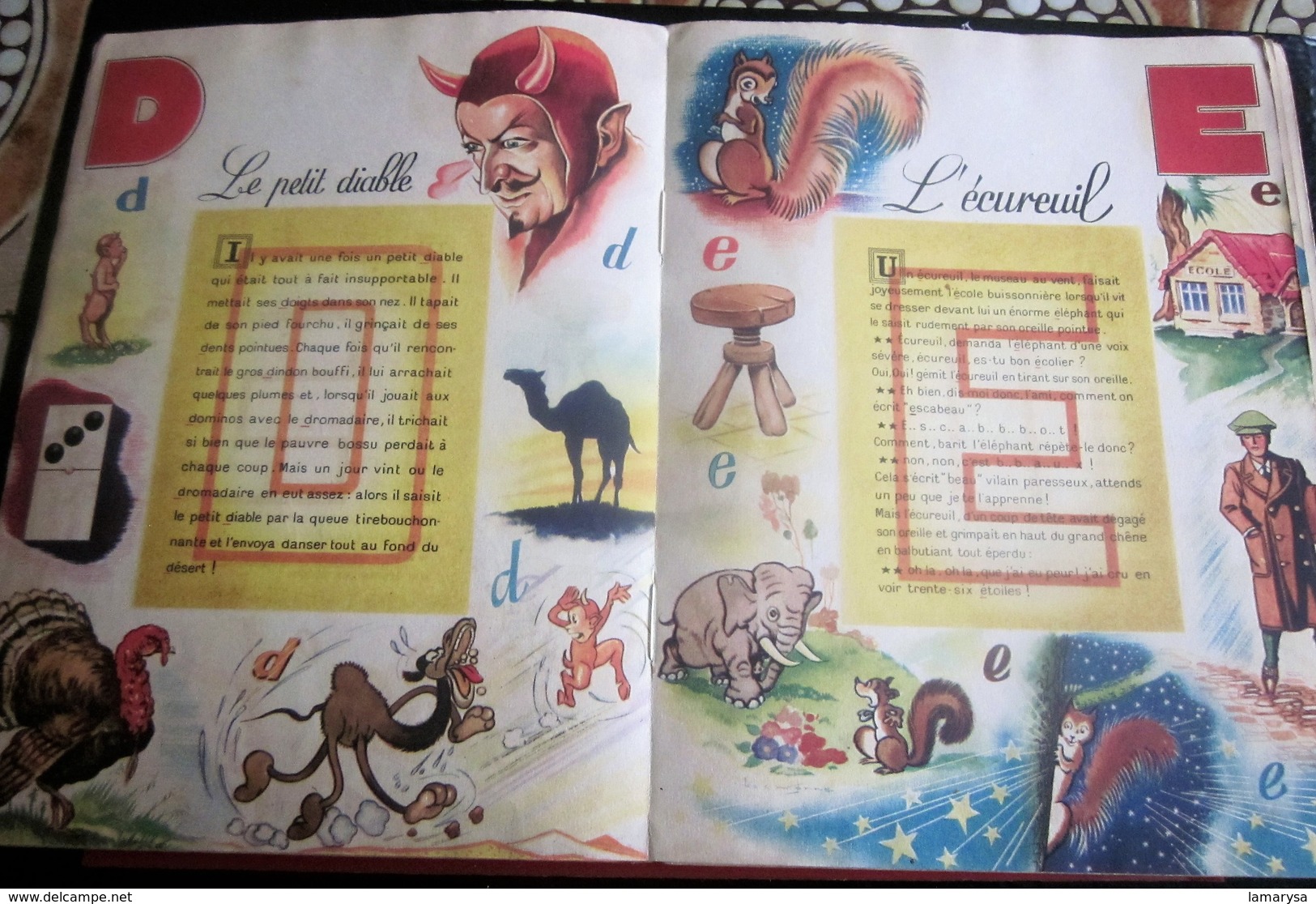 ABC Féerique de 1944 Livre Album éducatif ancien en Français A- Ane- D-Diable-T -Toupie-Y -Youyou-Z-Zebre-Editions Nicéa