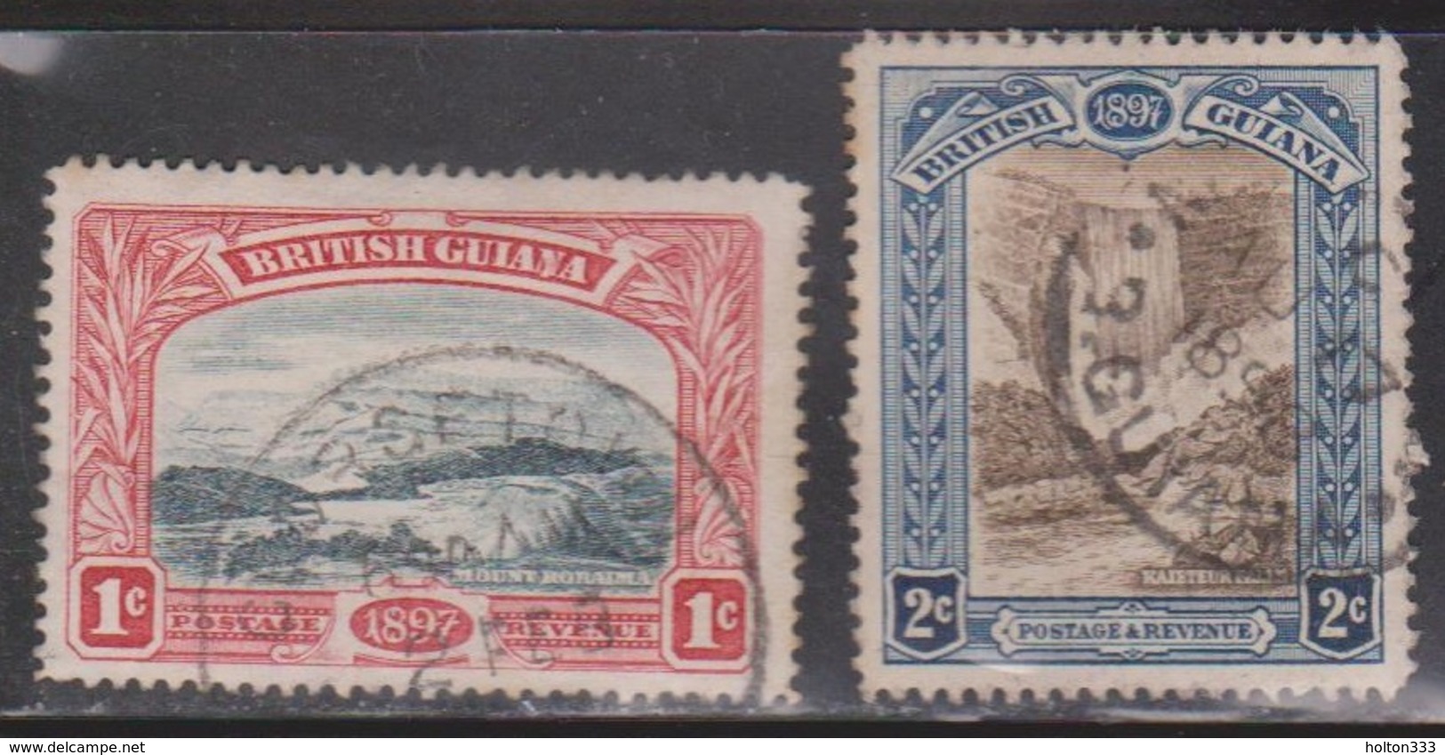 BRITISH GUIANA Scott # 152-3 Used - Mount Roriama & Kaieteur Falls - British Guiana (...-1966)