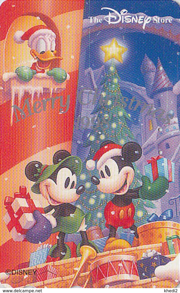 Télécarte Japon / 110-203503 - DISNEY STORE - NOEL - MICKEY DONALD TAMBOUR -  CHRISTMAS 1998 Japan Phonecard - Disney