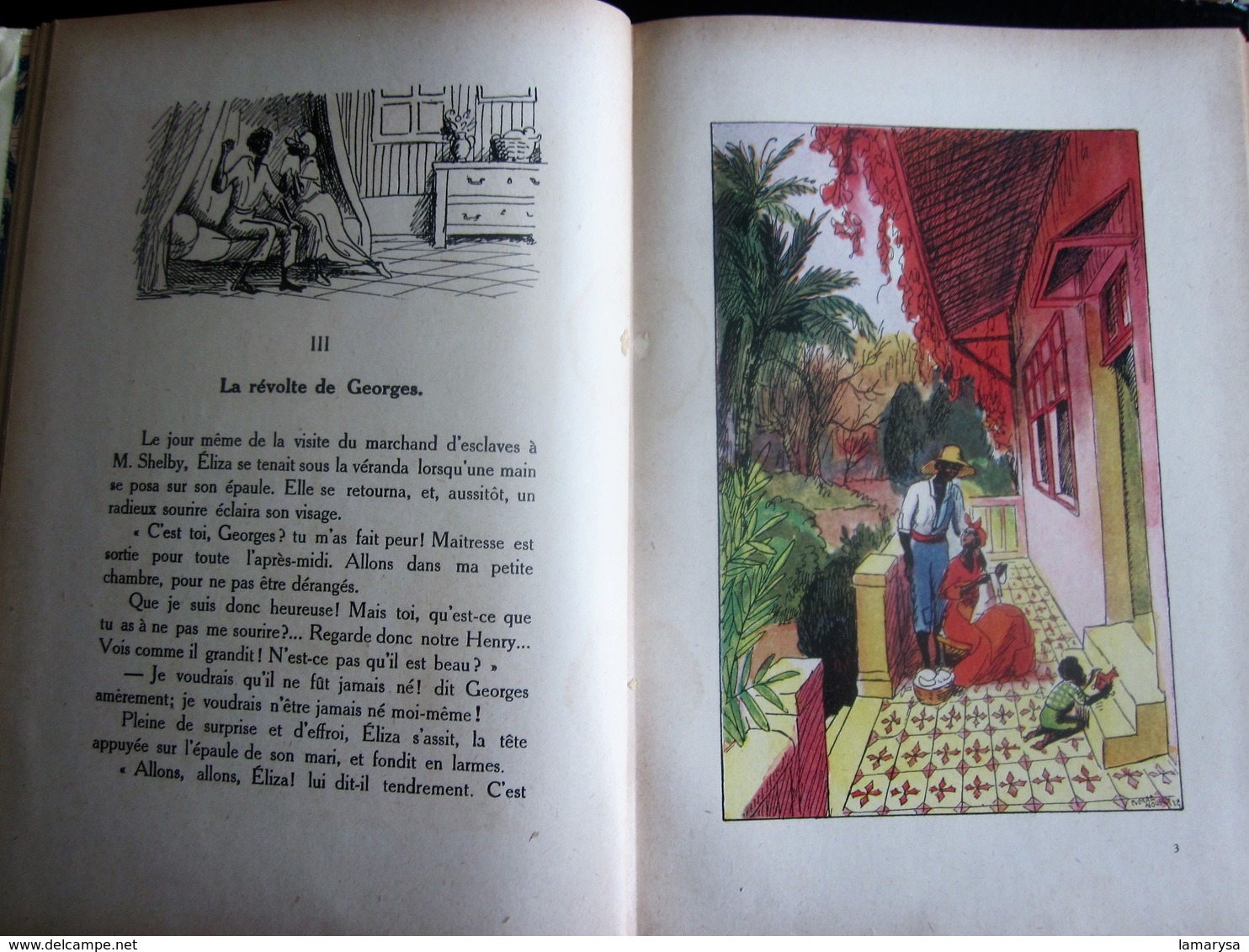 1932 La Case de L'Oncle TOM Ancien Livre Album éducatif Français Mme Beecher Stowe Illustration Pierre Noury Flamarion