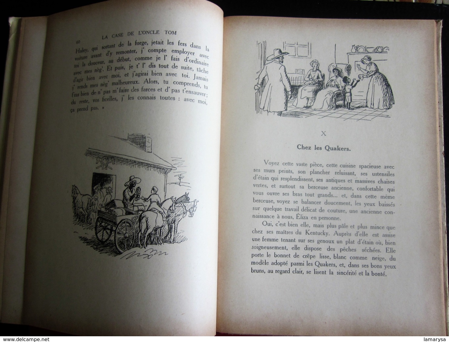 1932 La Case de L'Oncle TOM Ancien Livre Album éducatif Français Mme Beecher Stowe Illustration Pierre Noury Flamarion