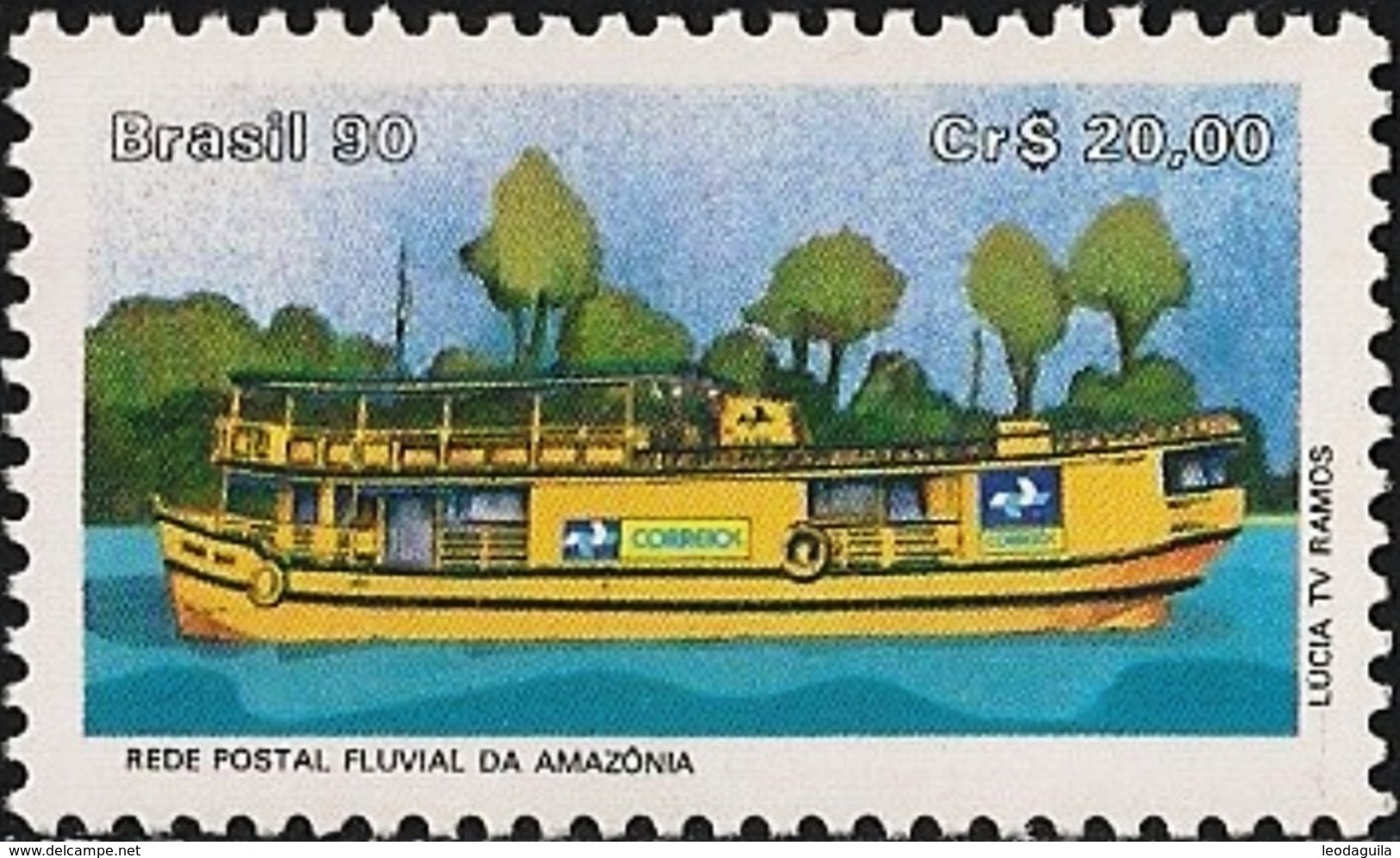 BRAZIL #2243  -  AMAZON RIVER POSTAL TRANSPORTATION  - BOAT  -  MNH - Unused Stamps