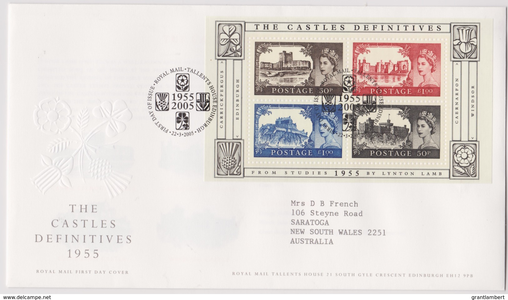 Great Britain 2005 The Castles Definitives 1955 FDC - 2001-2010 Em. Décimales