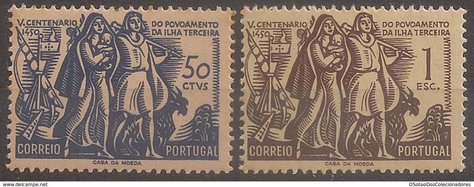 Portugal 1951 - Povoamento Da Ilha Terceira - Anniversary Of The Colonization Of Terceira - Set Complete - Mint / Neuf - Neufs
