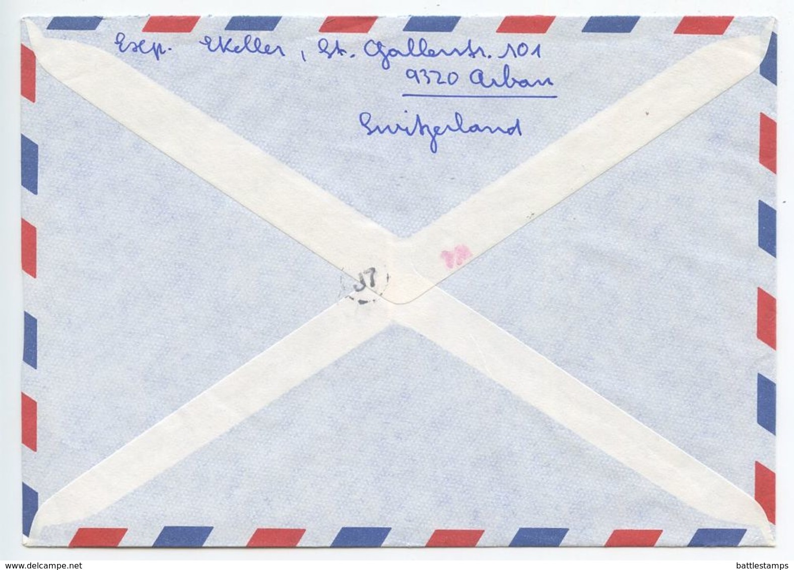 Switzerland 1993 Airmail Cover Stachen To U.S., Scott B593 Plant Blk Of 4 - Covers & Documents