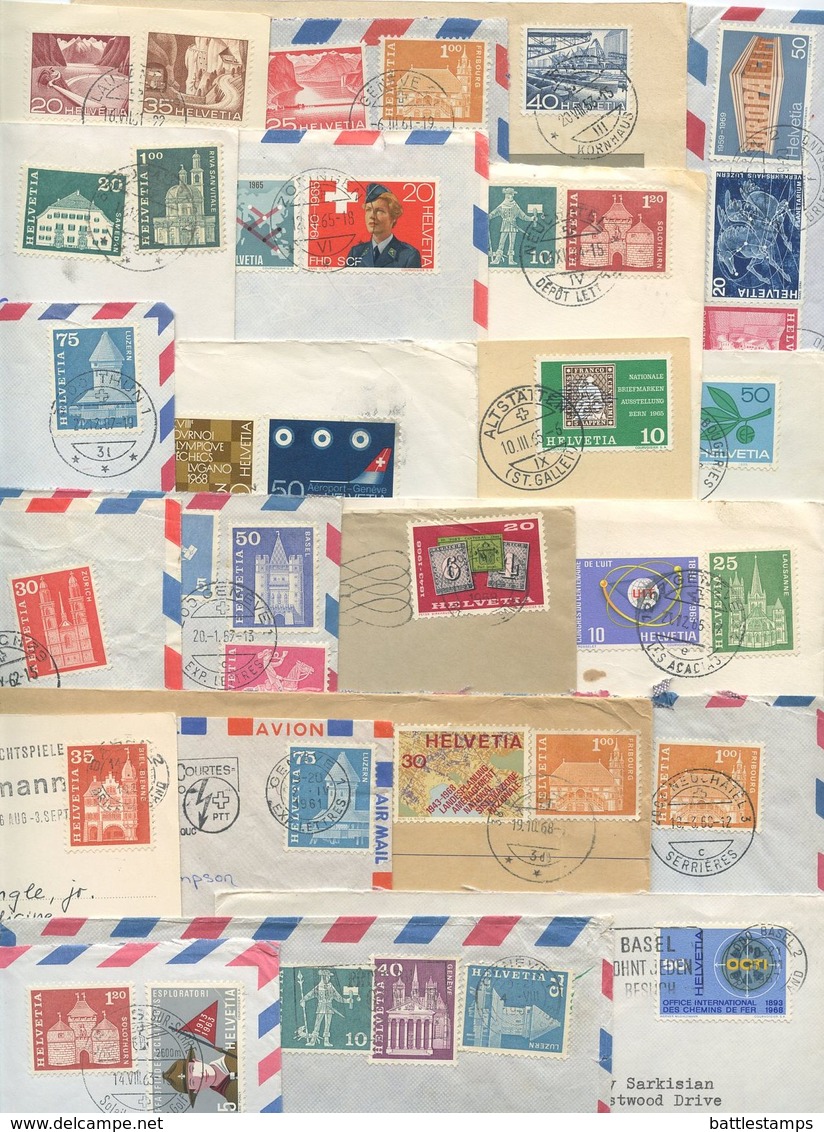 Switzerland 1950‘s-60‘s 25 Covers, Mix Of Stamps And Postmarks - Covers & Documents